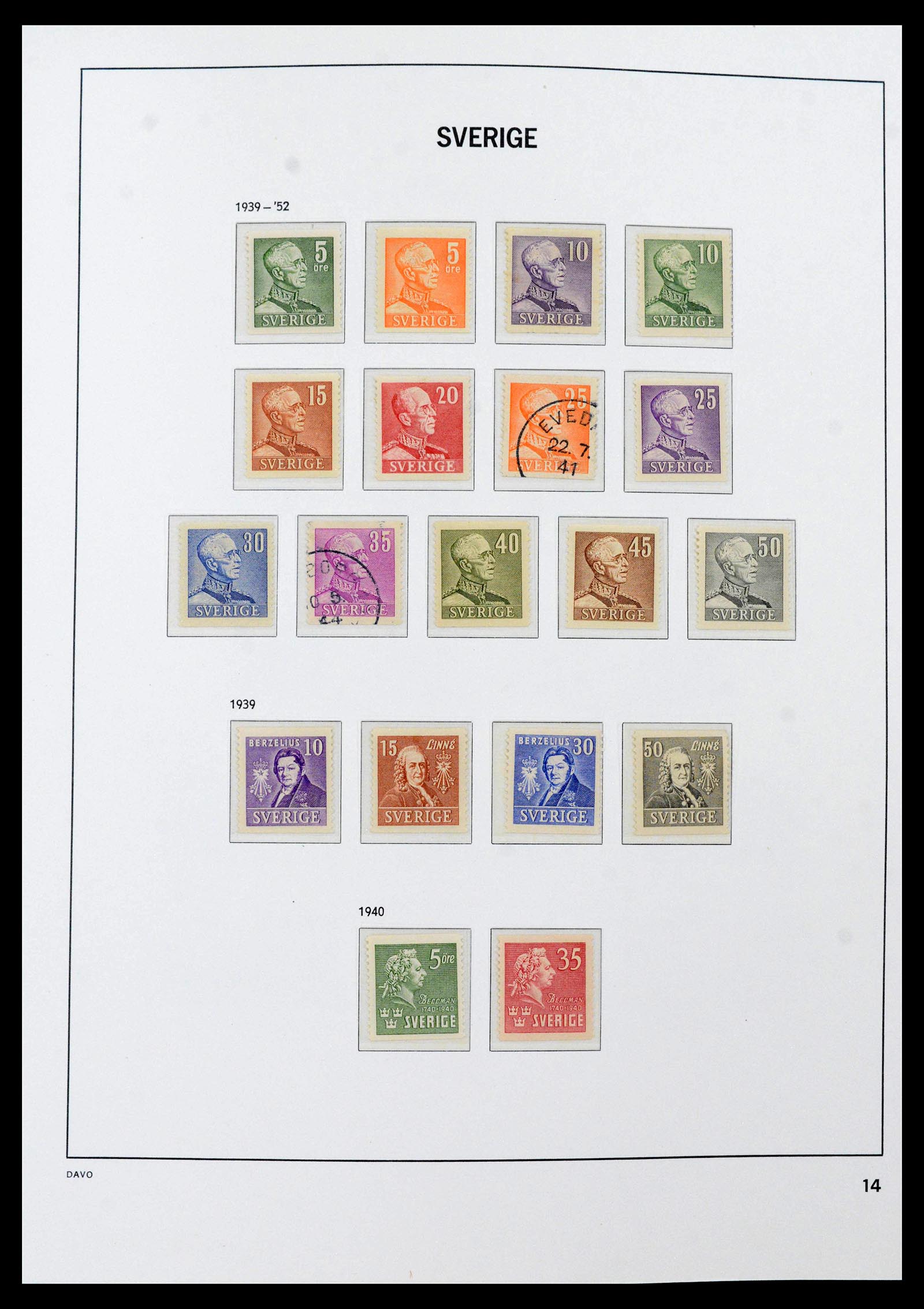 39909 0016 - Stamp collection 39909 Sweden 1855-1969.