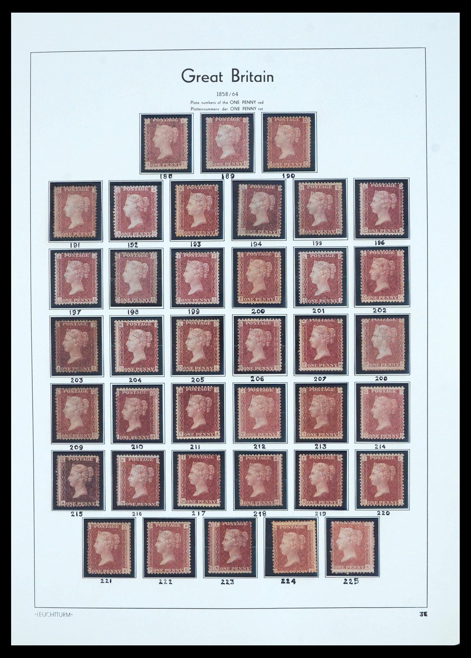 39936 0004 - Stamp collection 39936 Great Britain penny reds 1858-1864.