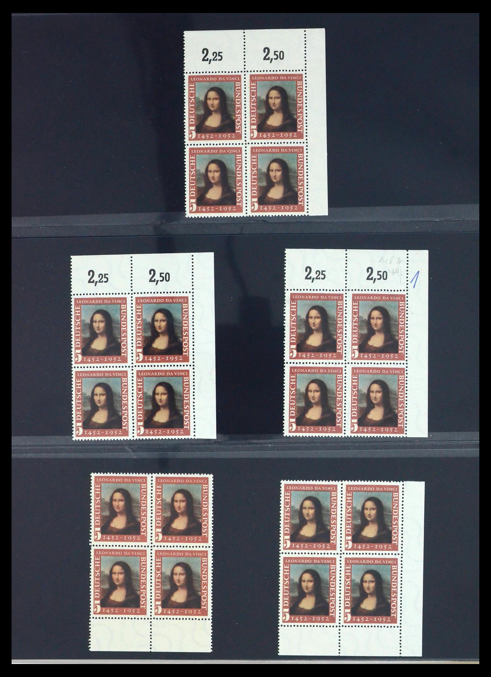 39977 0001 - Stamp collection 39977 Thematic collection Mona Lisa 1952.