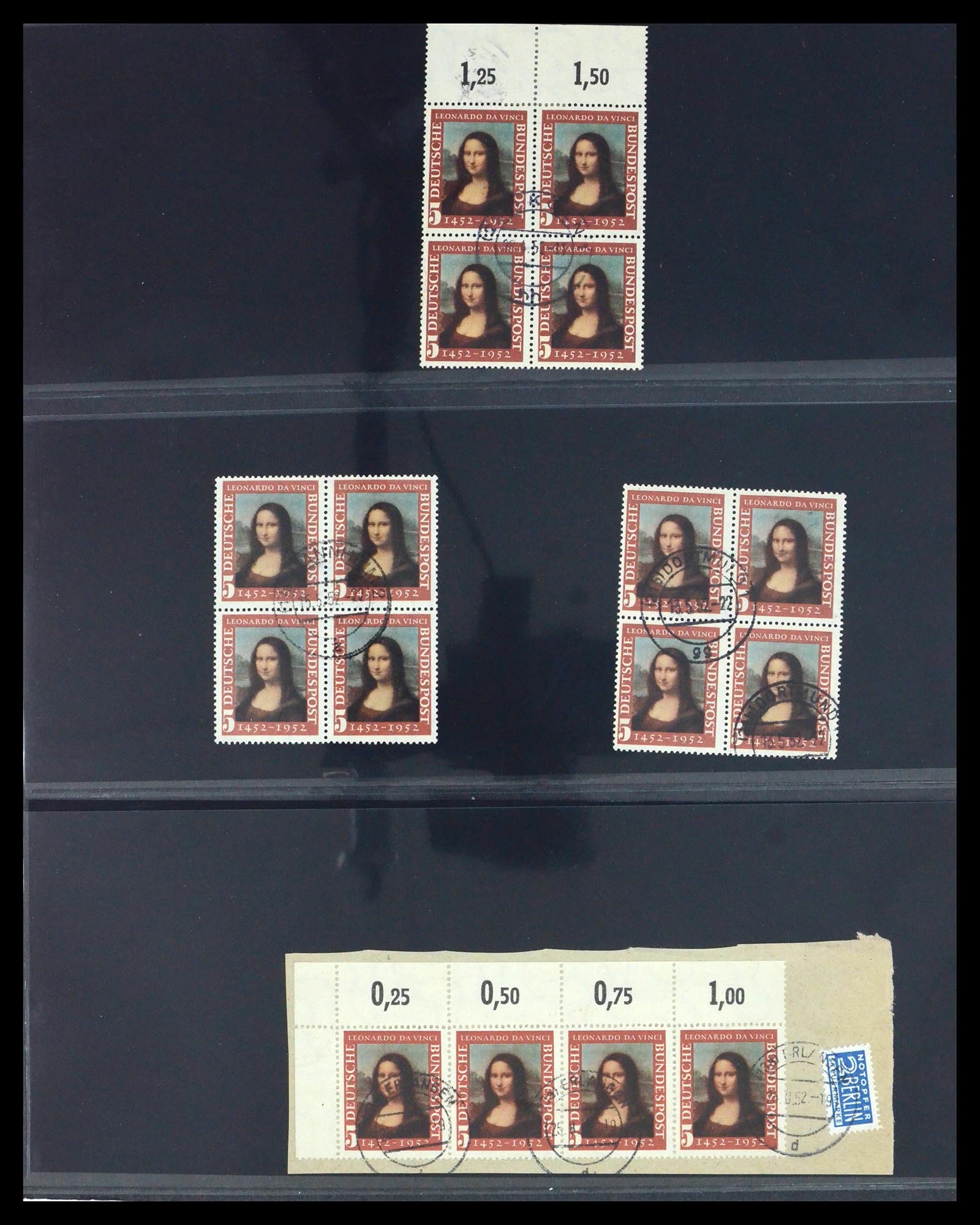 39977 0003 - Stamp collection 39977 Thematic collection Mona Lisa 1952.