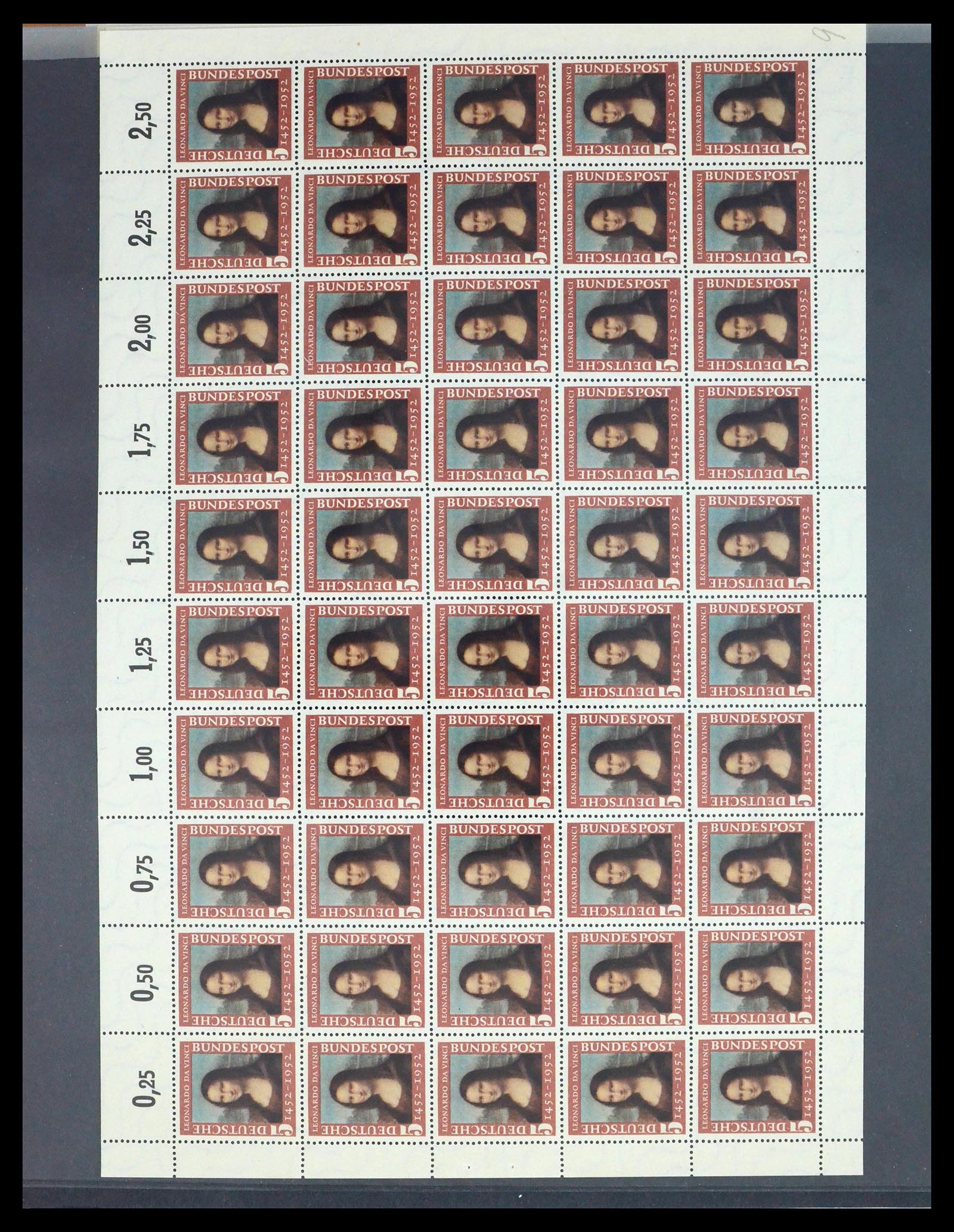 39977 0004 - Stamp collection 39977 Thematic collection Mona Lisa 1952.