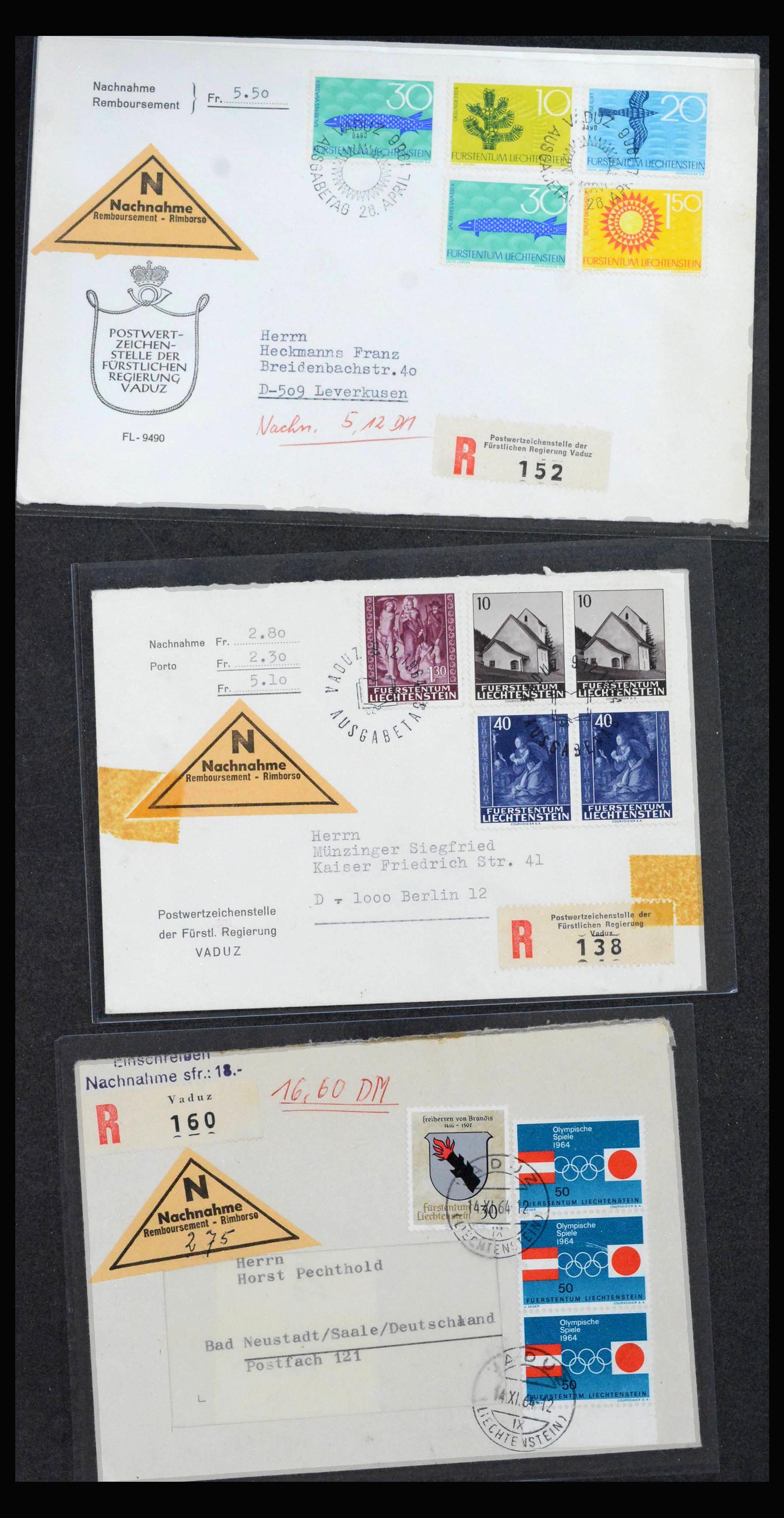 39978 0001 - Stamp collection 39978 Liechtenstein FDC's 1964-2022.