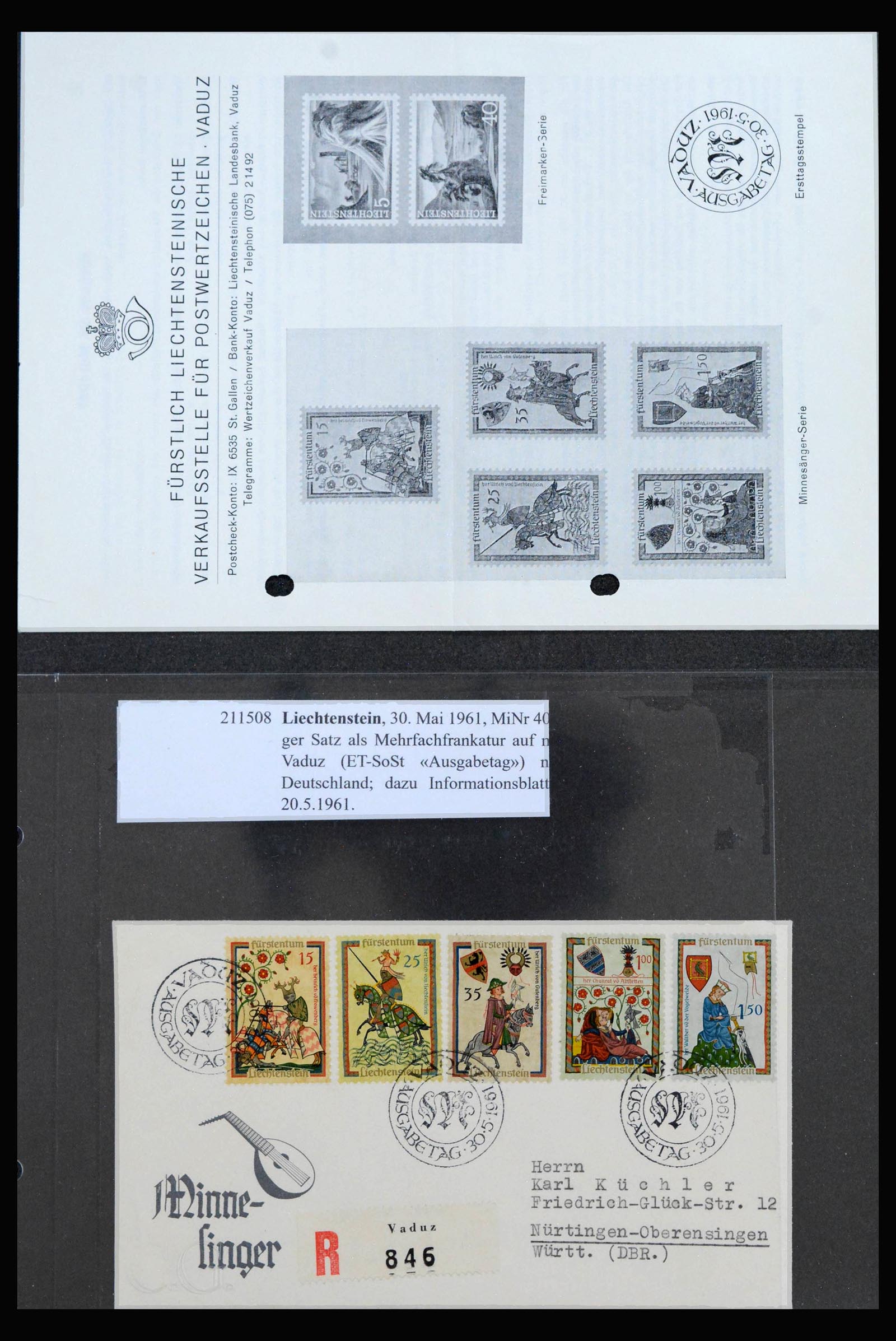 39978 0003 - Stamp collection 39978 Liechtenstein FDC's 1964-2022.