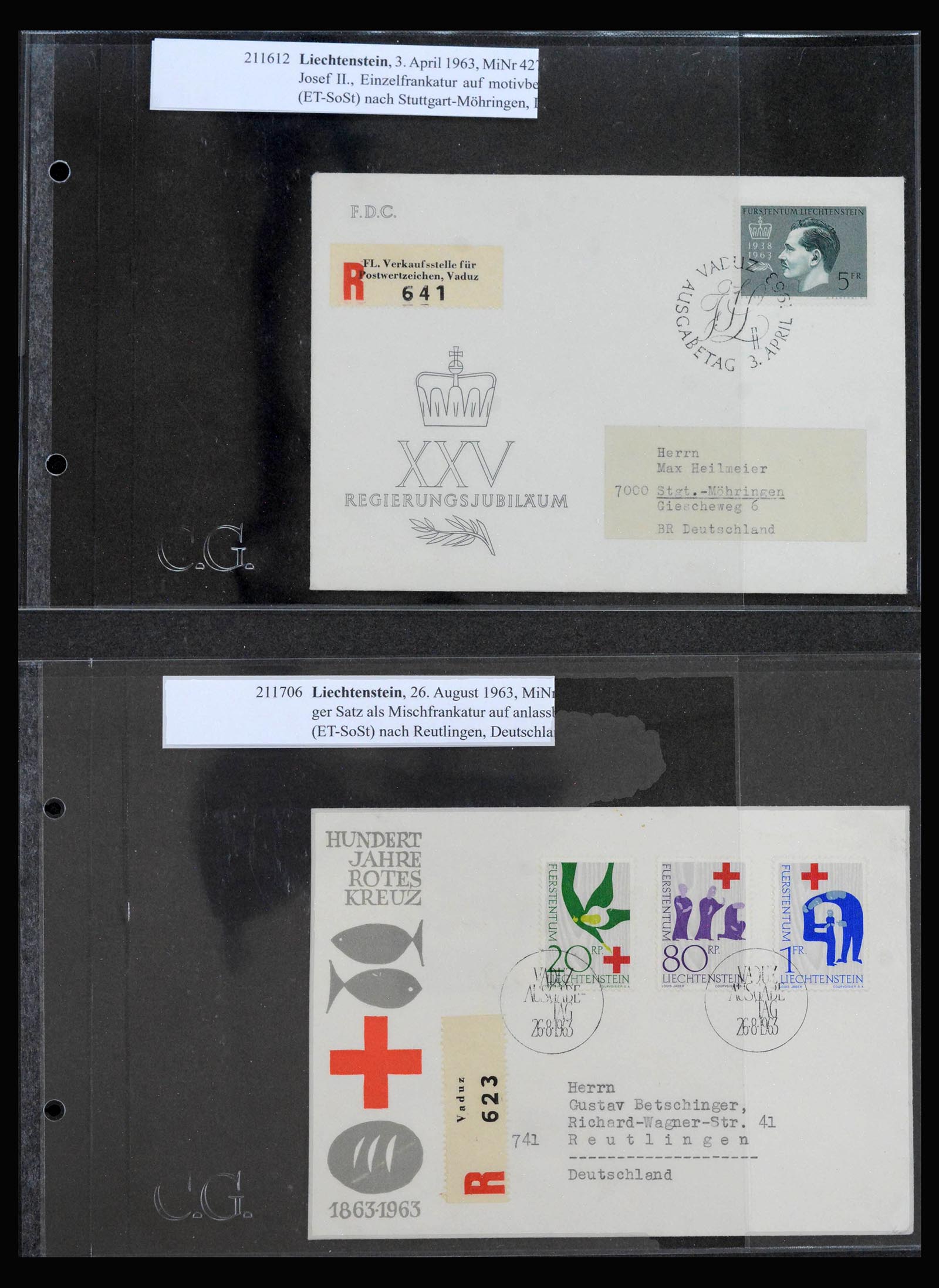 39978 0008 - Stamp collection 39978 Liechtenstein FDC's 1964-2022.