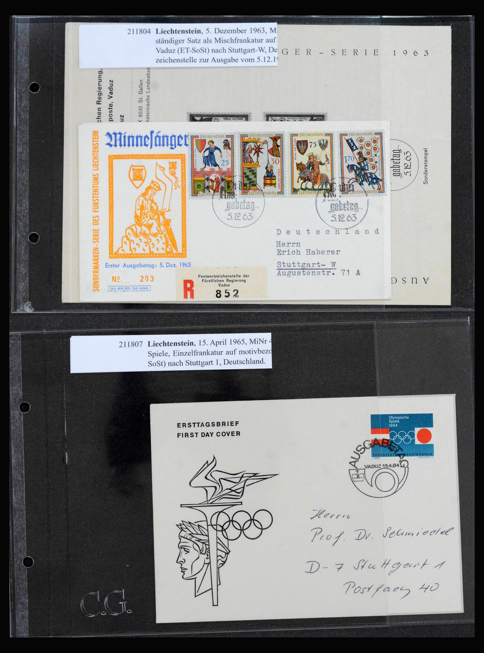 39978 0011 - Stamp collection 39978 Liechtenstein FDC's 1964-2022.