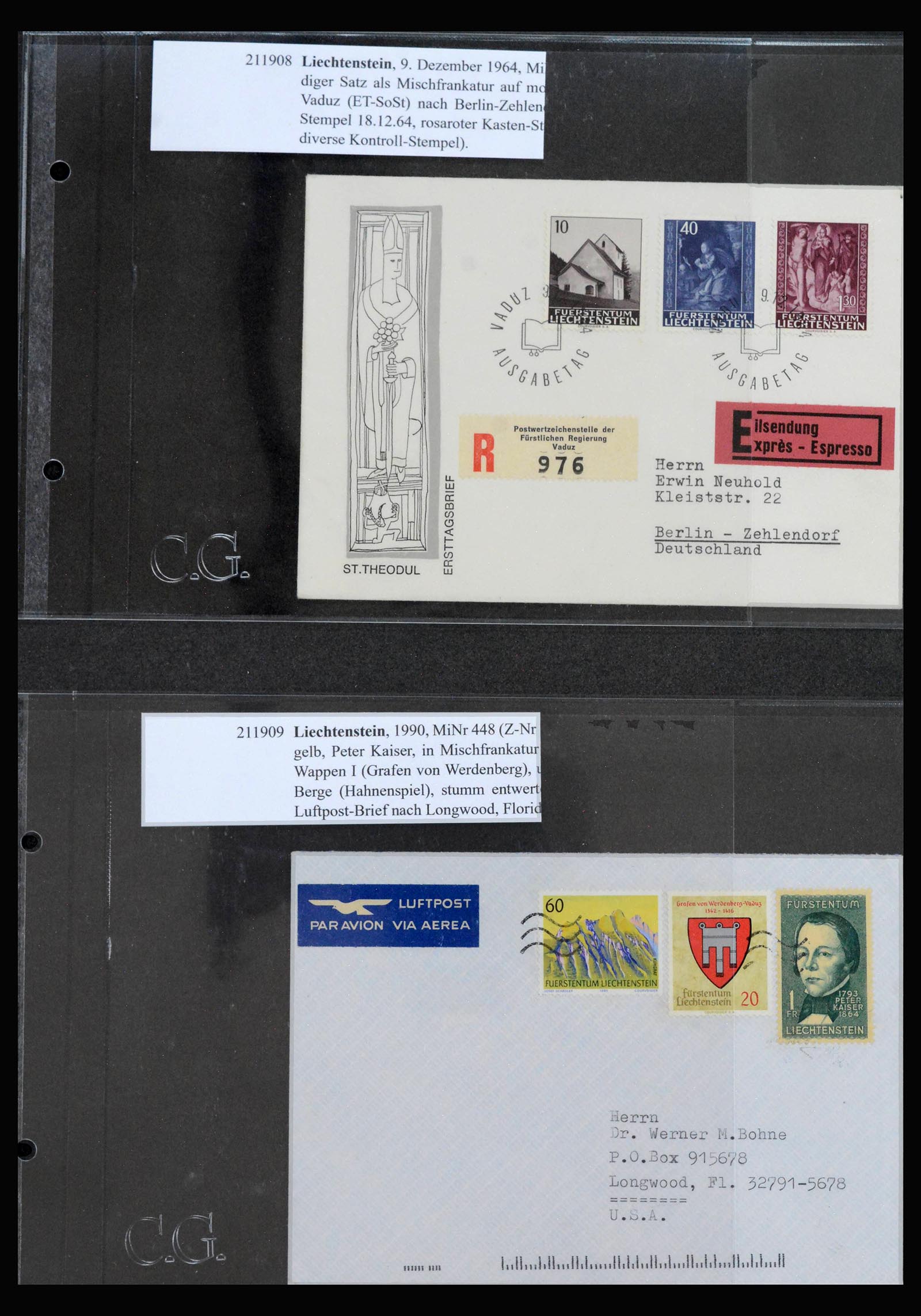 39978 0014 - Stamp collection 39978 Liechtenstein FDC's 1964-2022.