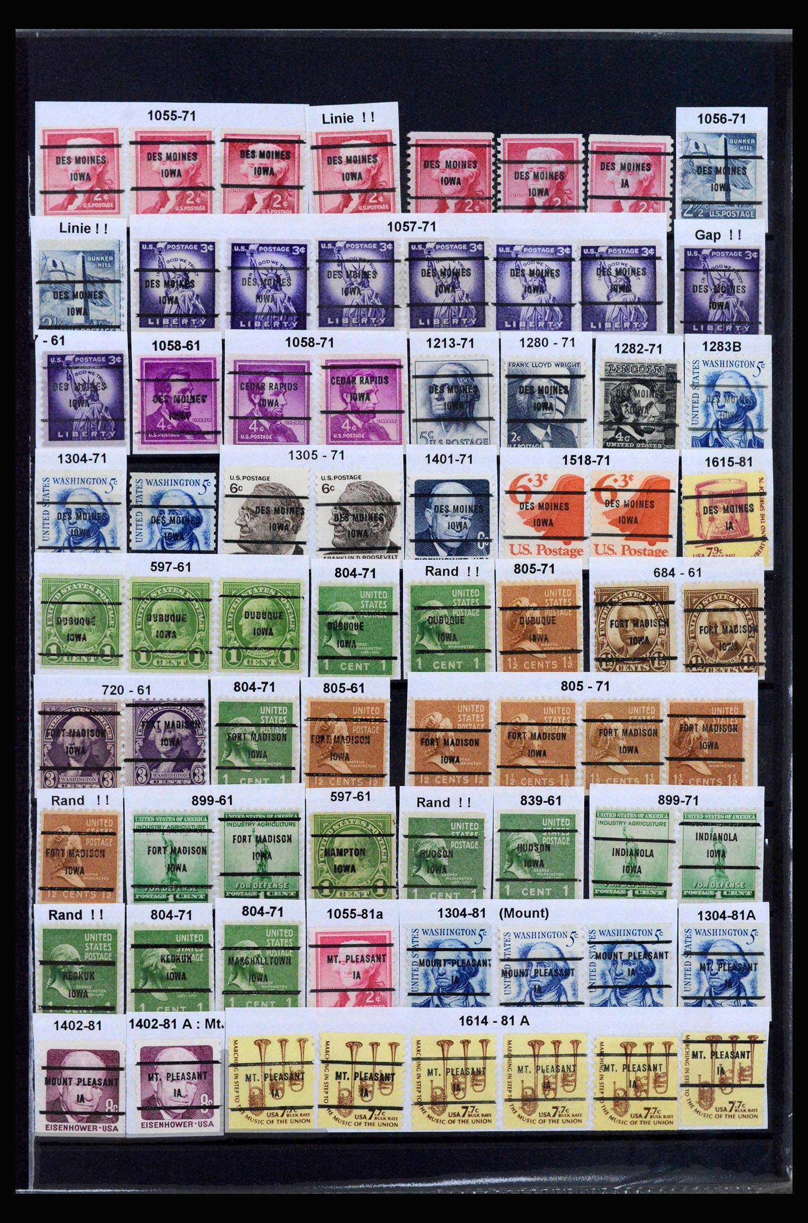 39990 0005 - Stamp collection 39990 USA precancels 1900-1980.