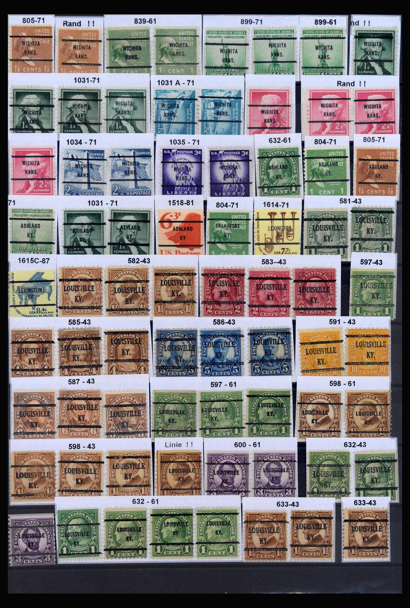 39990 0010 - Stamp collection 39990 USA precancels 1900-1980.