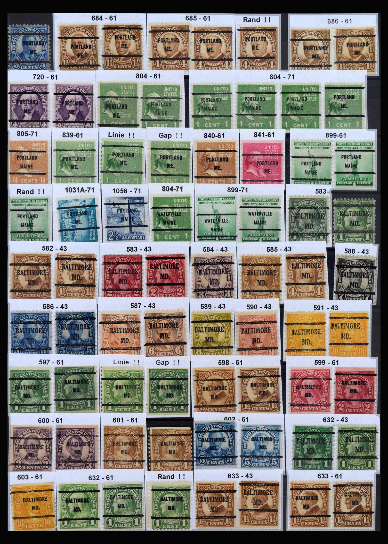 39990 0016 - Stamp collection 39990 USA precancels 1900-1980.