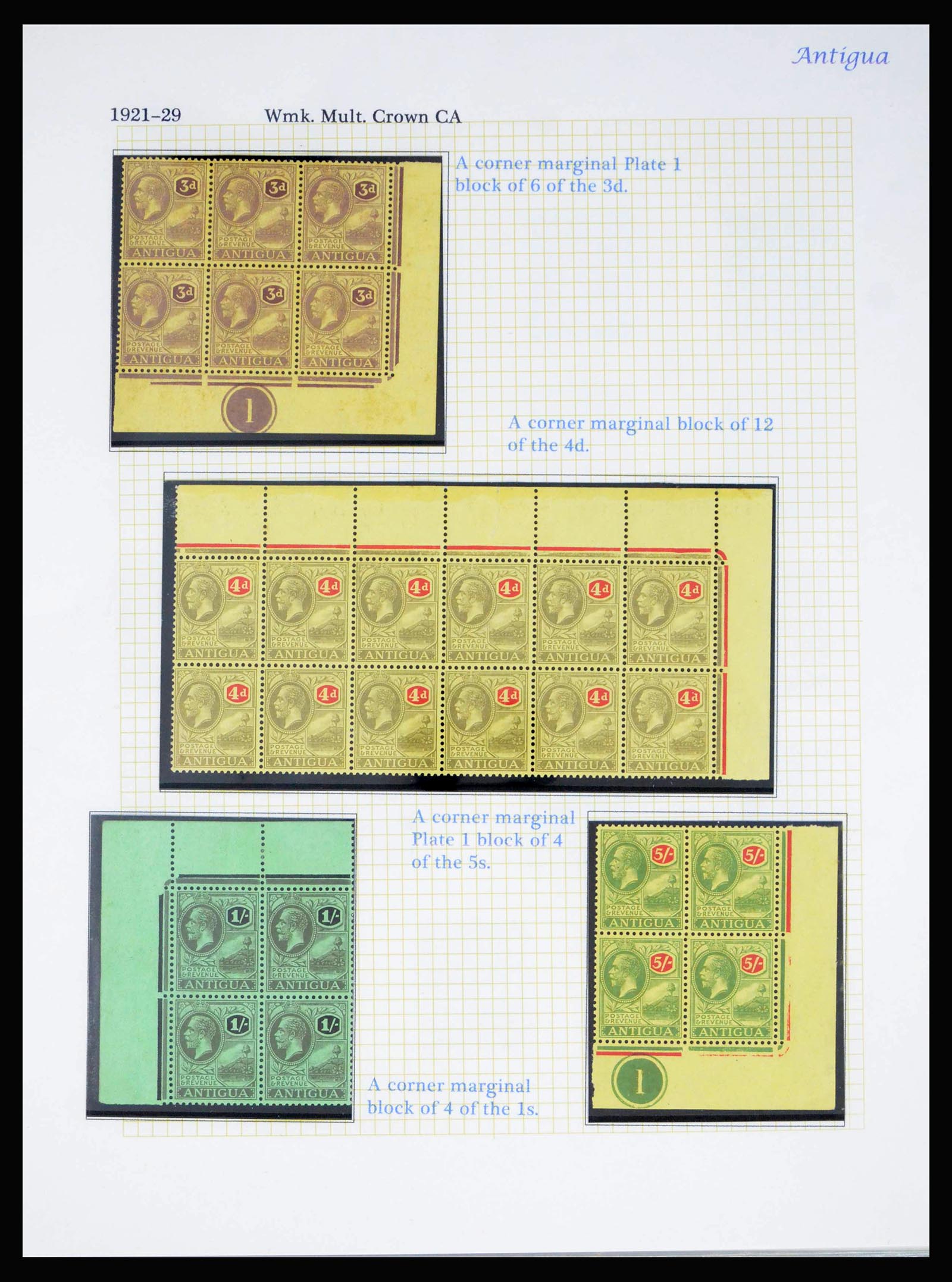 40009 0002 - Stamp collection 40009 Antigua 1921-1929.