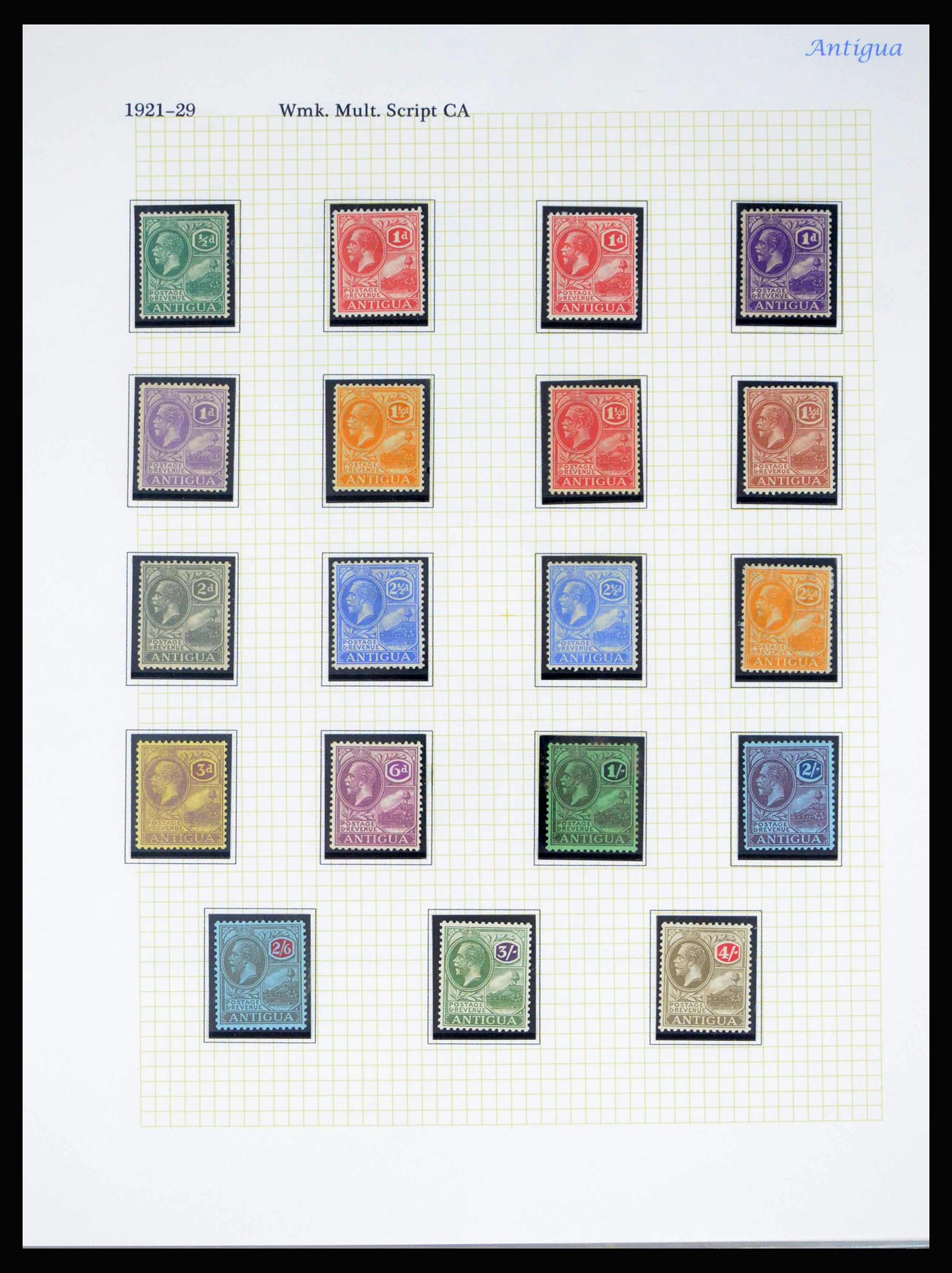 40009 0003 - Stamp collection 40009 Antigua 1921-1929.