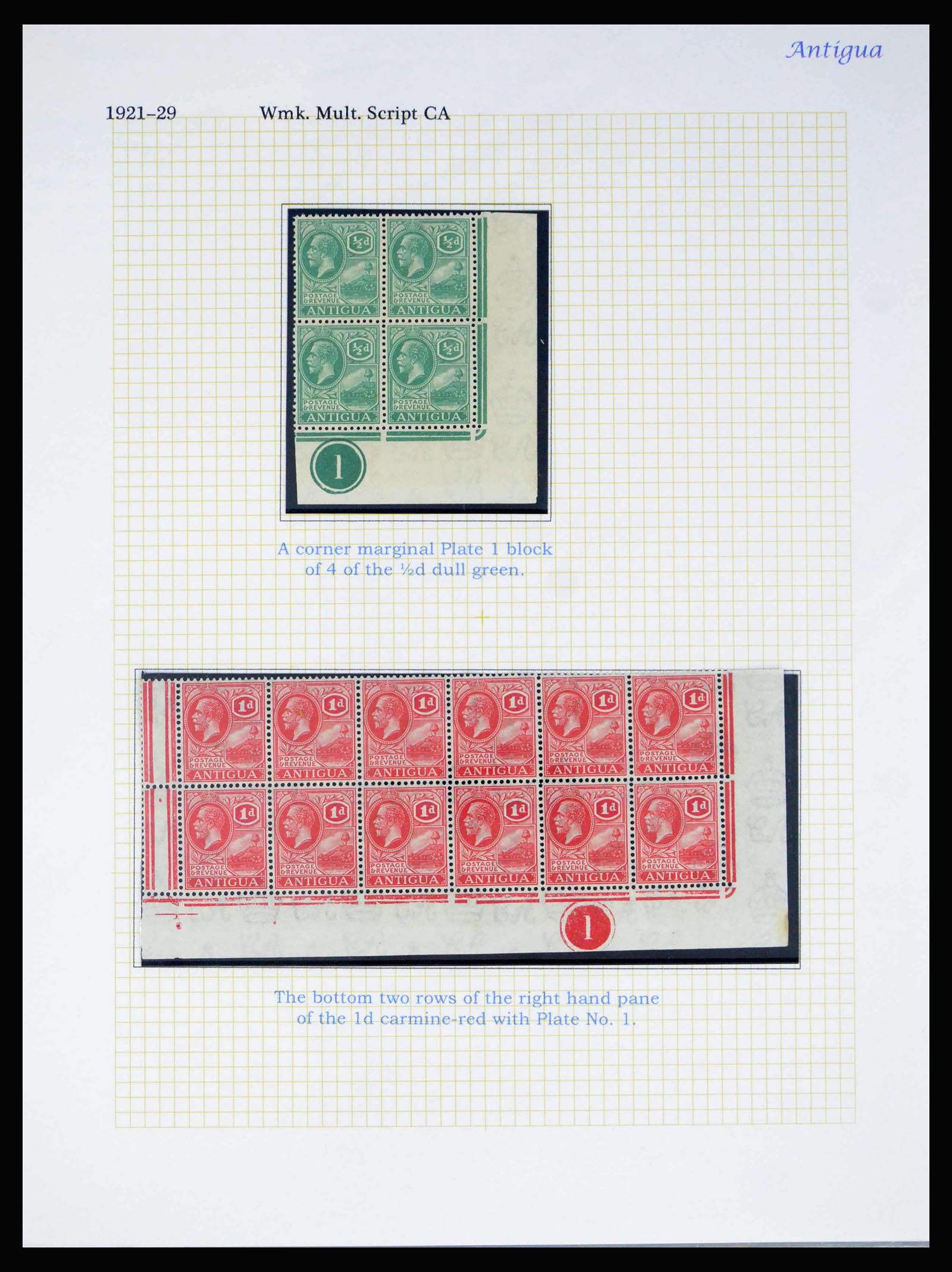 40009 0004 - Stamp collection 40009 Antigua 1921-1929.