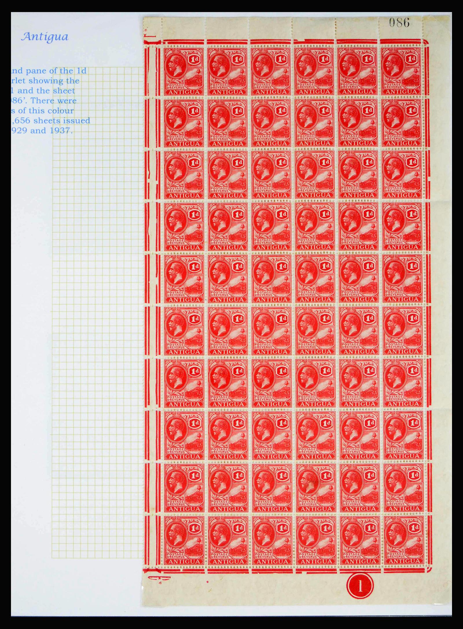 40009 0005 - Stamp collection 40009 Antigua 1921-1929.