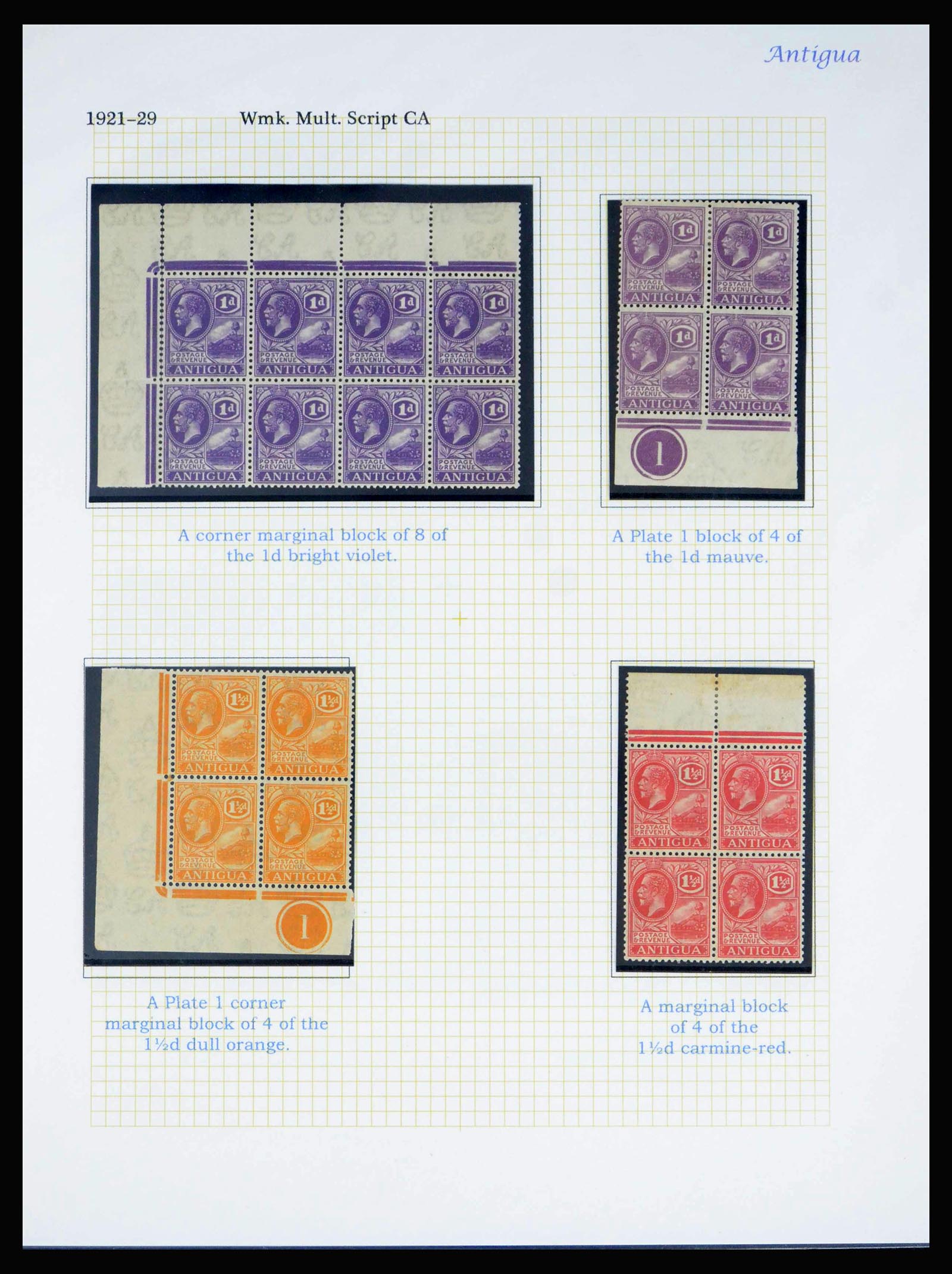 40009 0006 - Stamp collection 40009 Antigua 1921-1929.