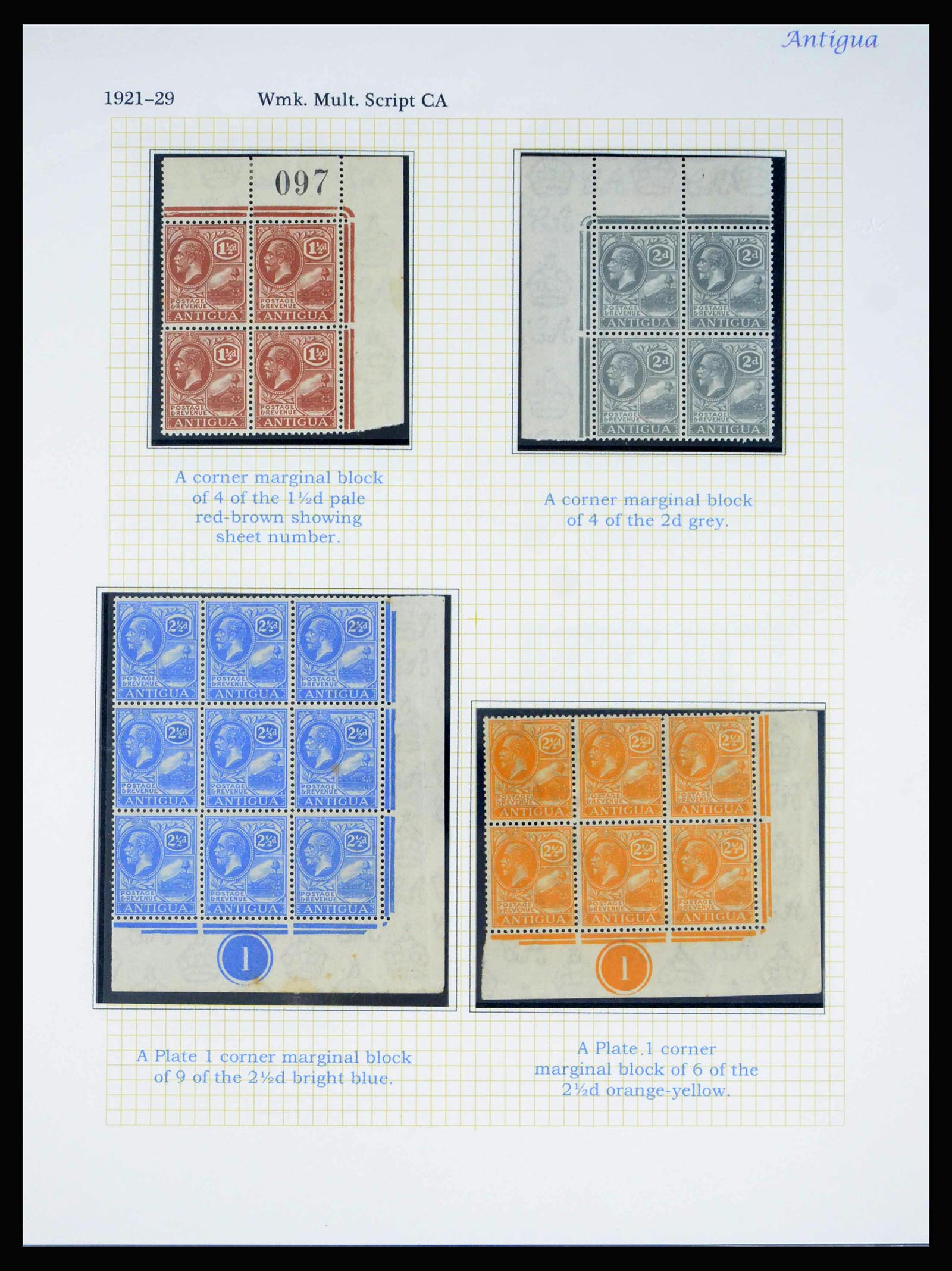 40009 0007 - Stamp collection 40009 Antigua 1921-1929.