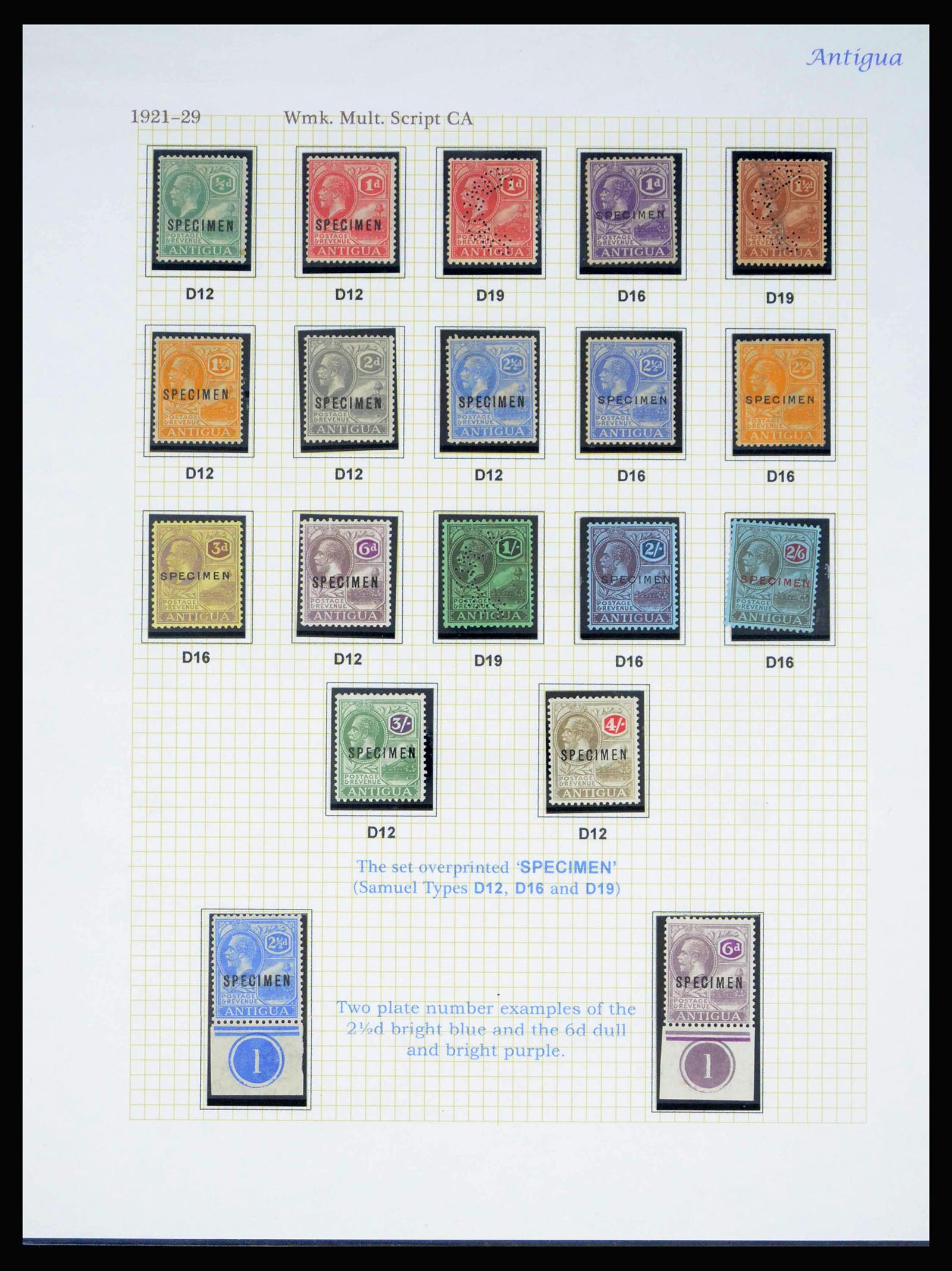 40009 0010 - Stamp collection 40009 Antigua 1921-1929.