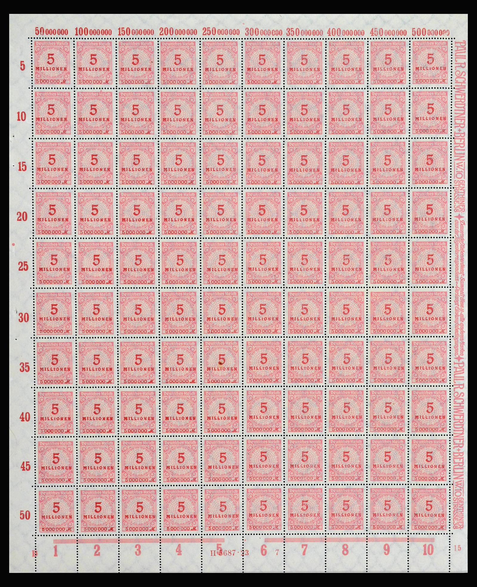 40028 0015 - Stamp collection 40028 German Reich infla sheets.