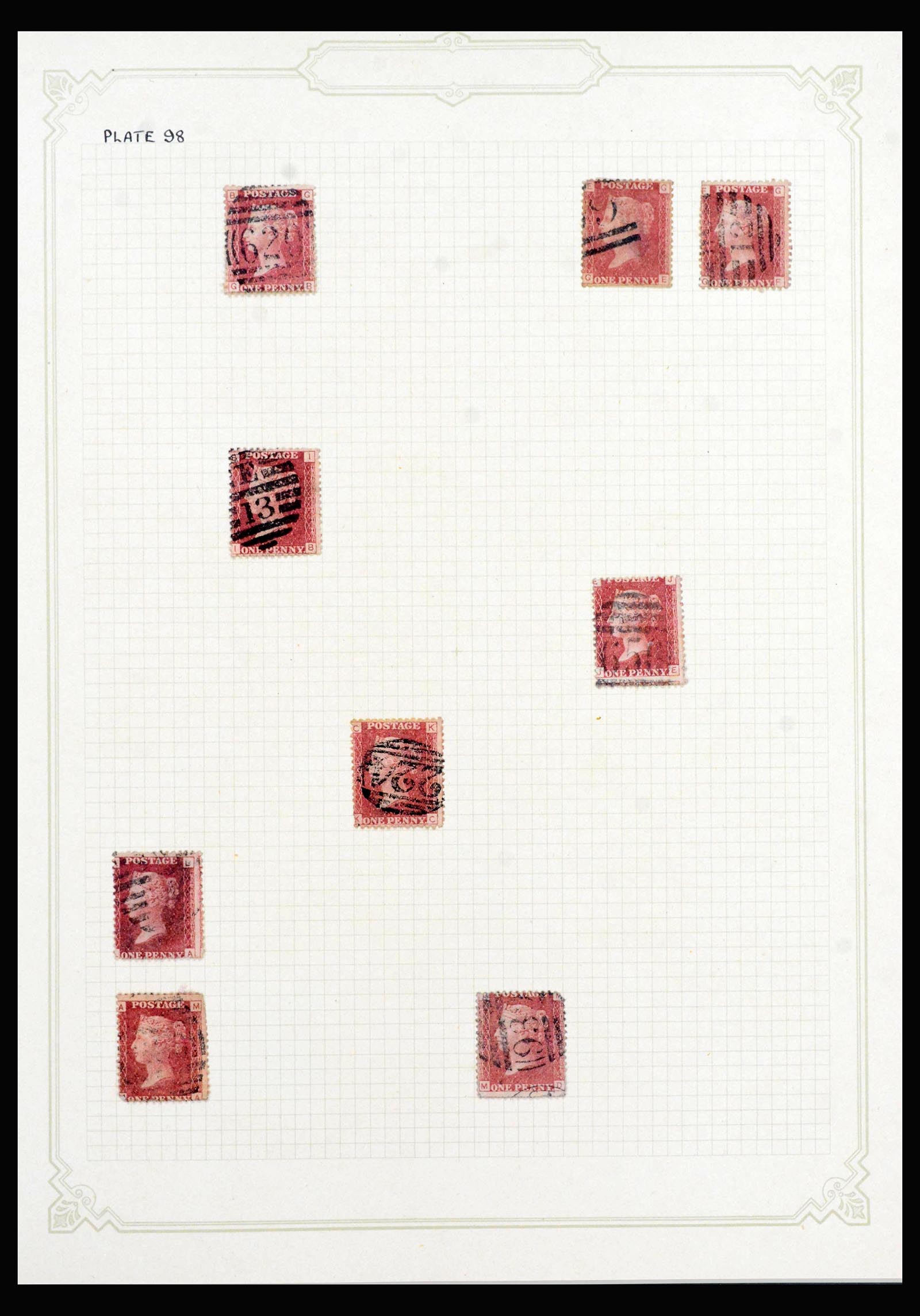 40031 0003 - Stamp collection 40031 Great Britain penny reds 1864-1879.