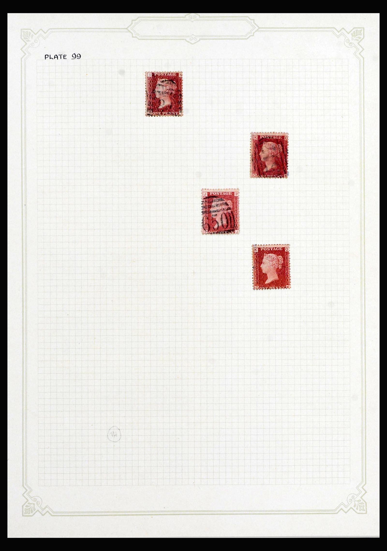 40031 0012 - Stamp collection 40031 Great Britain penny reds 1864-1879.