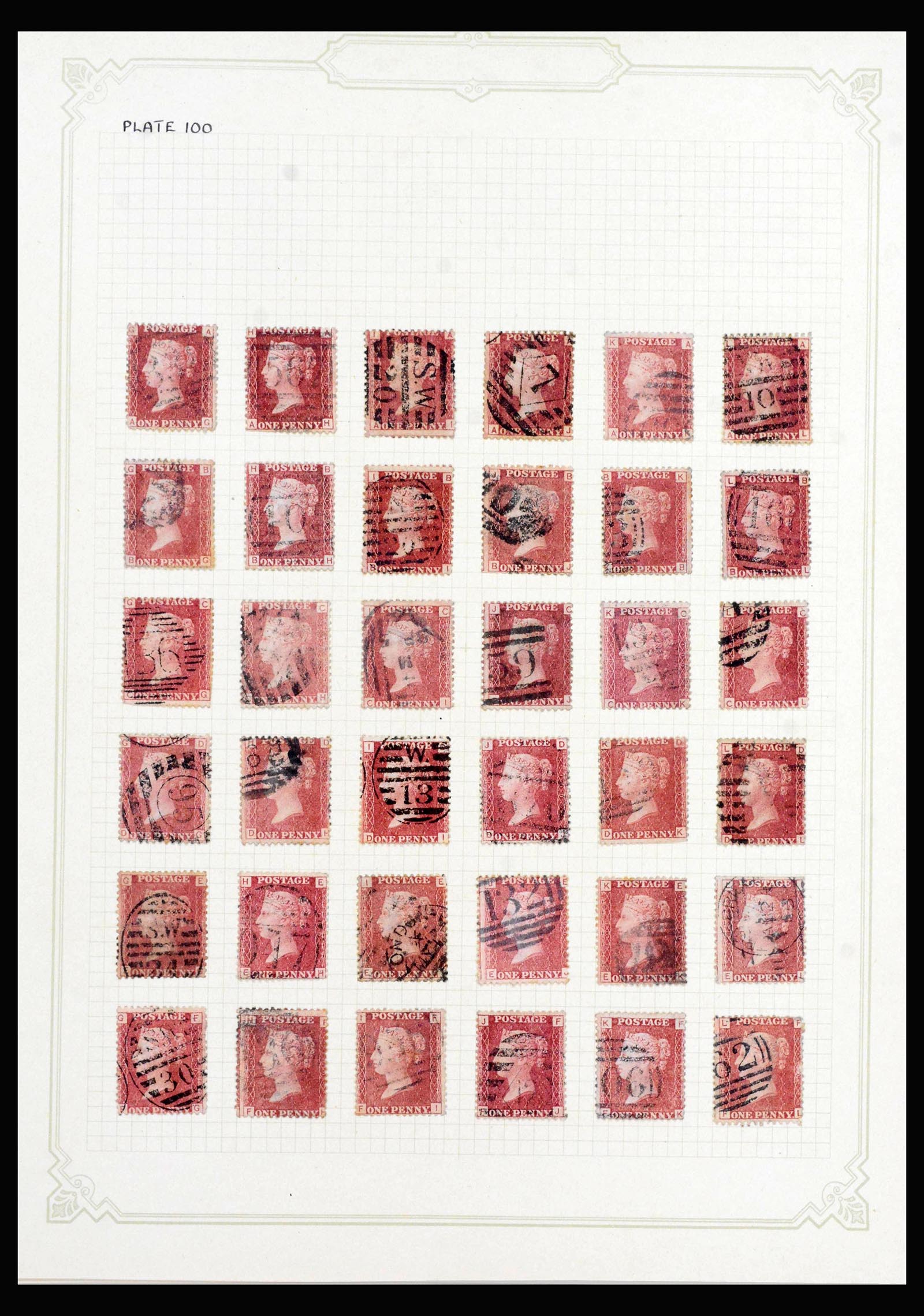 40031 0014 - Stamp collection 40031 Great Britain penny reds 1864-1879.