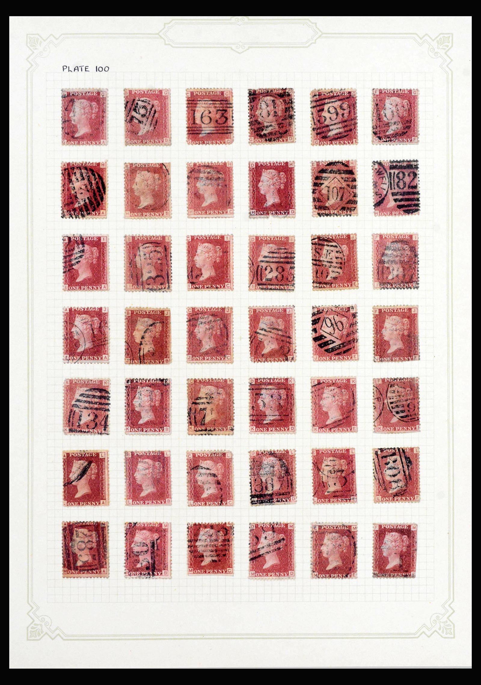 40031 0015 - Stamp collection 40031 Great Britain penny reds 1864-1879.