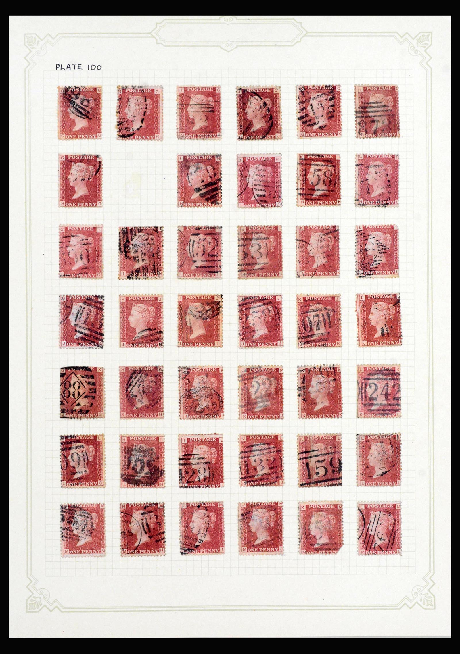 40031 0016 - Stamp collection 40031 Great Britain penny reds 1864-1879.