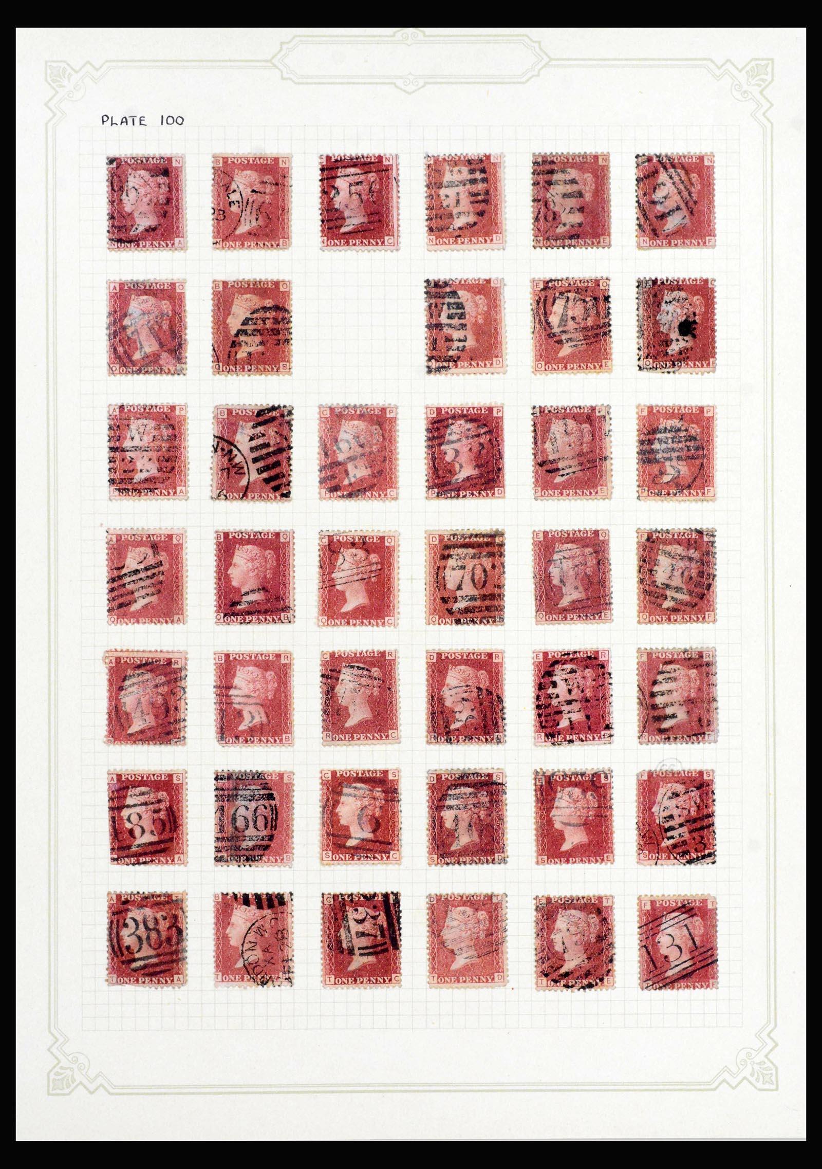 40031 0017 - Stamp collection 40031 Great Britain penny reds 1864-1879.