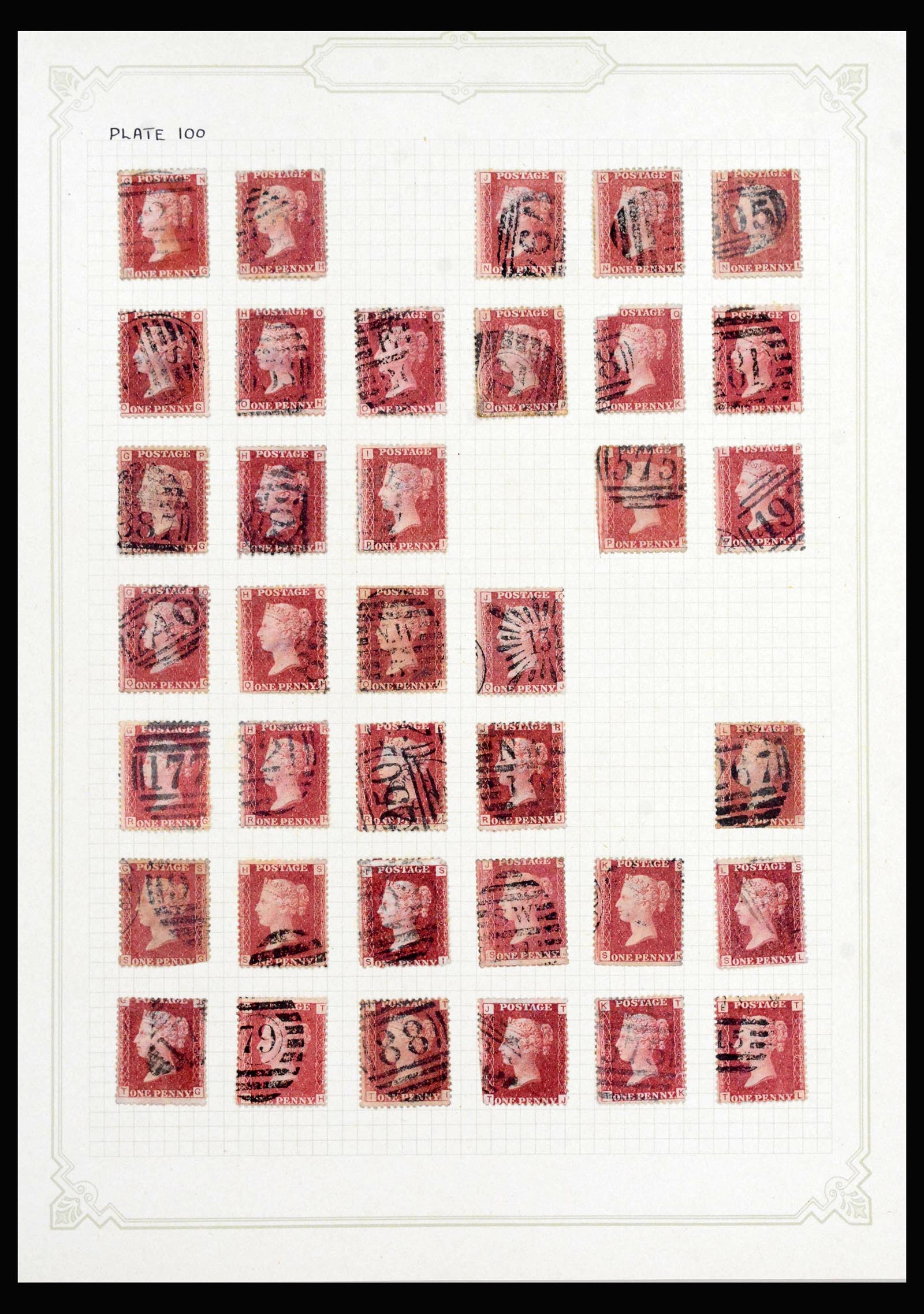 40031 0018 - Stamp collection 40031 Great Britain penny reds 1864-1879.