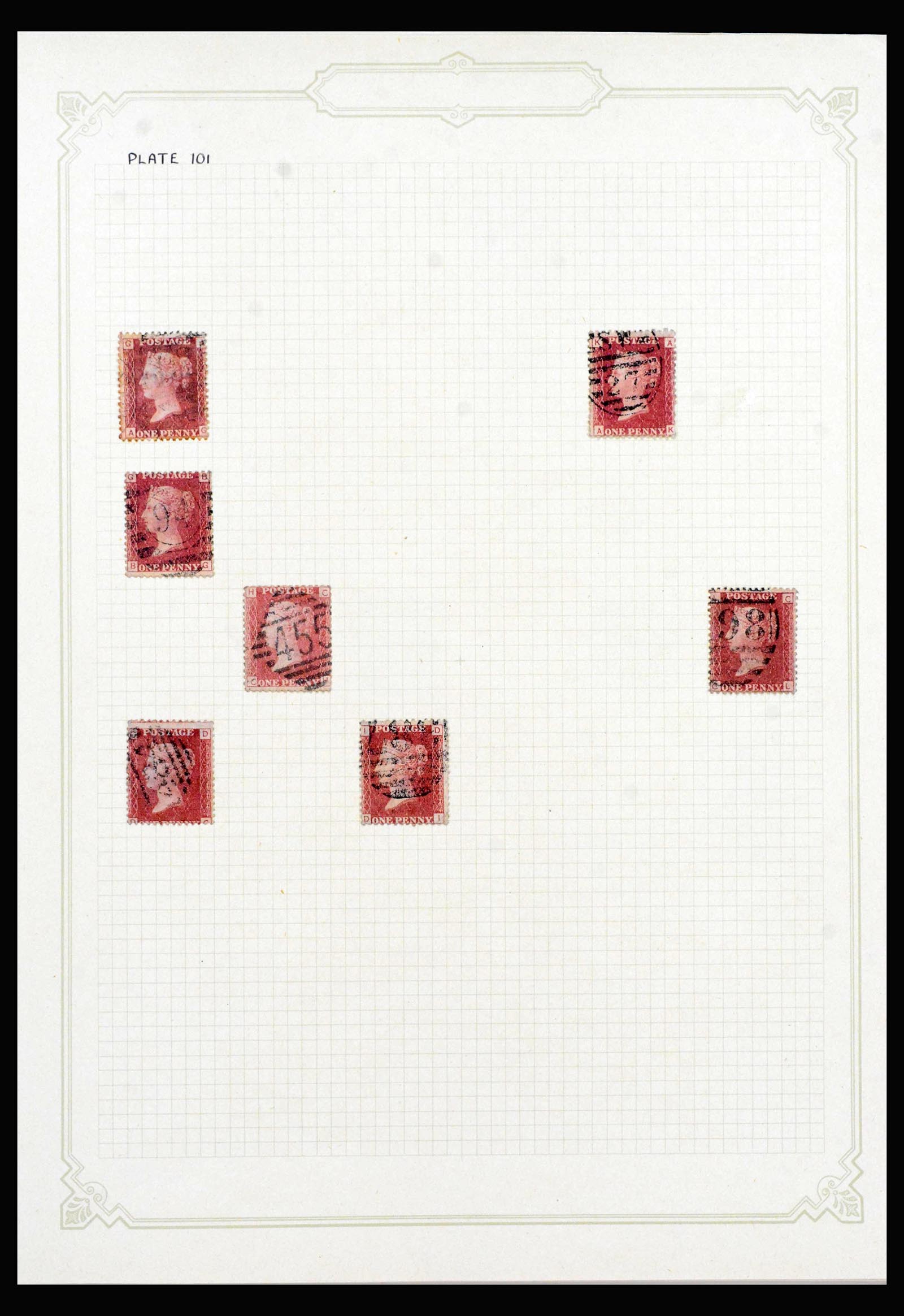 40031 0020 - Stamp collection 40031 Great Britain penny reds 1864-1879.