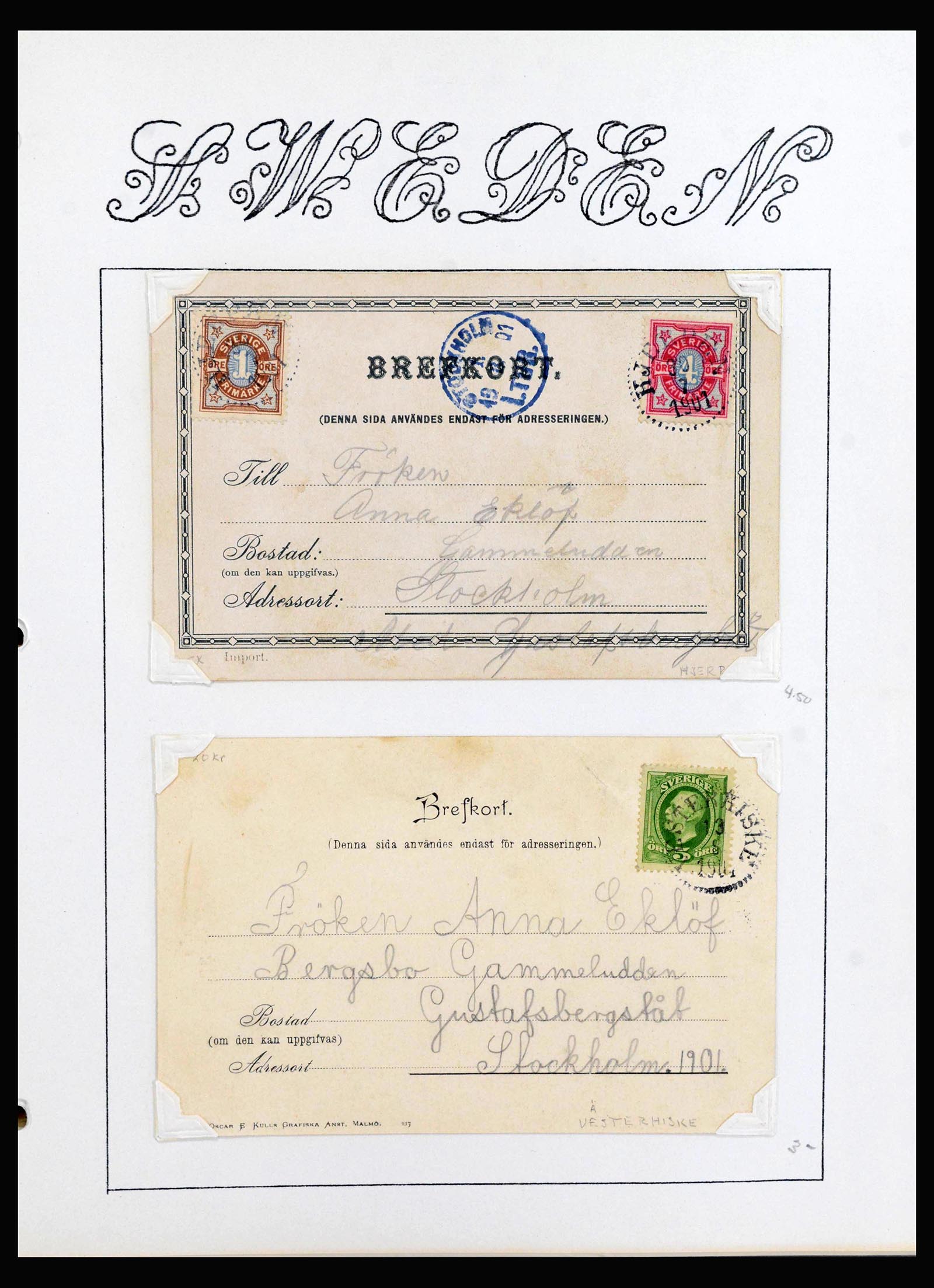 40046 0002 - Stamp collection 40046 Sweden covers 1858-1960.