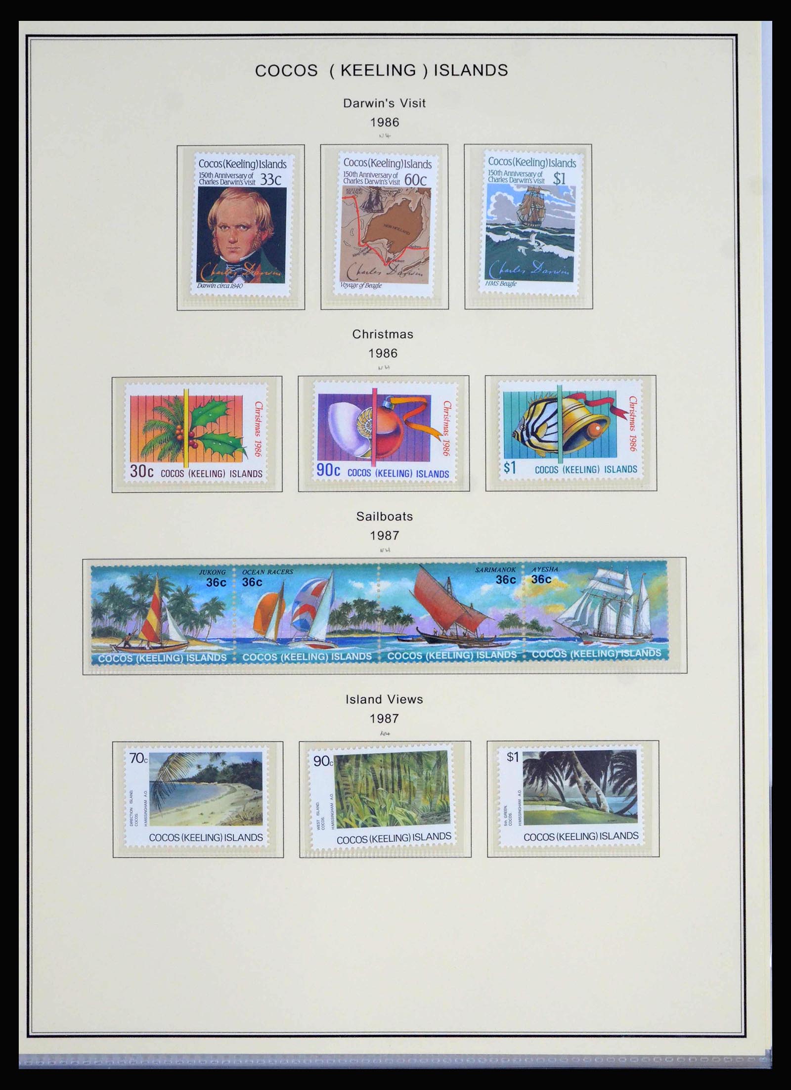 40064 0016 - Stamp collection 40064 Cocos Keeling Islands 1963-1998.