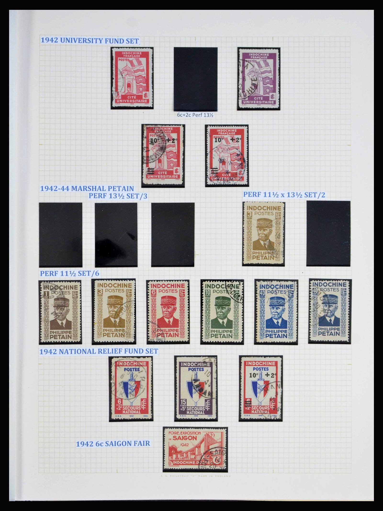 40074 0013 - Stamp collection 40074 French Indochina 1892-1949.