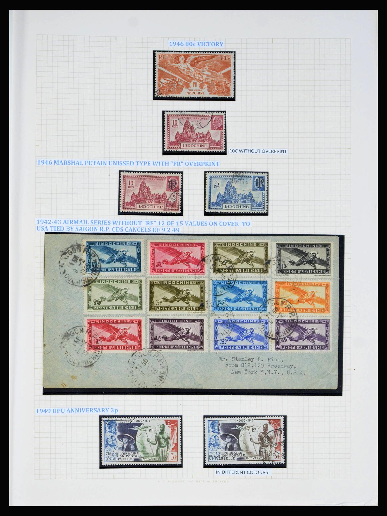 40074 0017 - Stamp collection 40074 French Indochina 1892-1949.