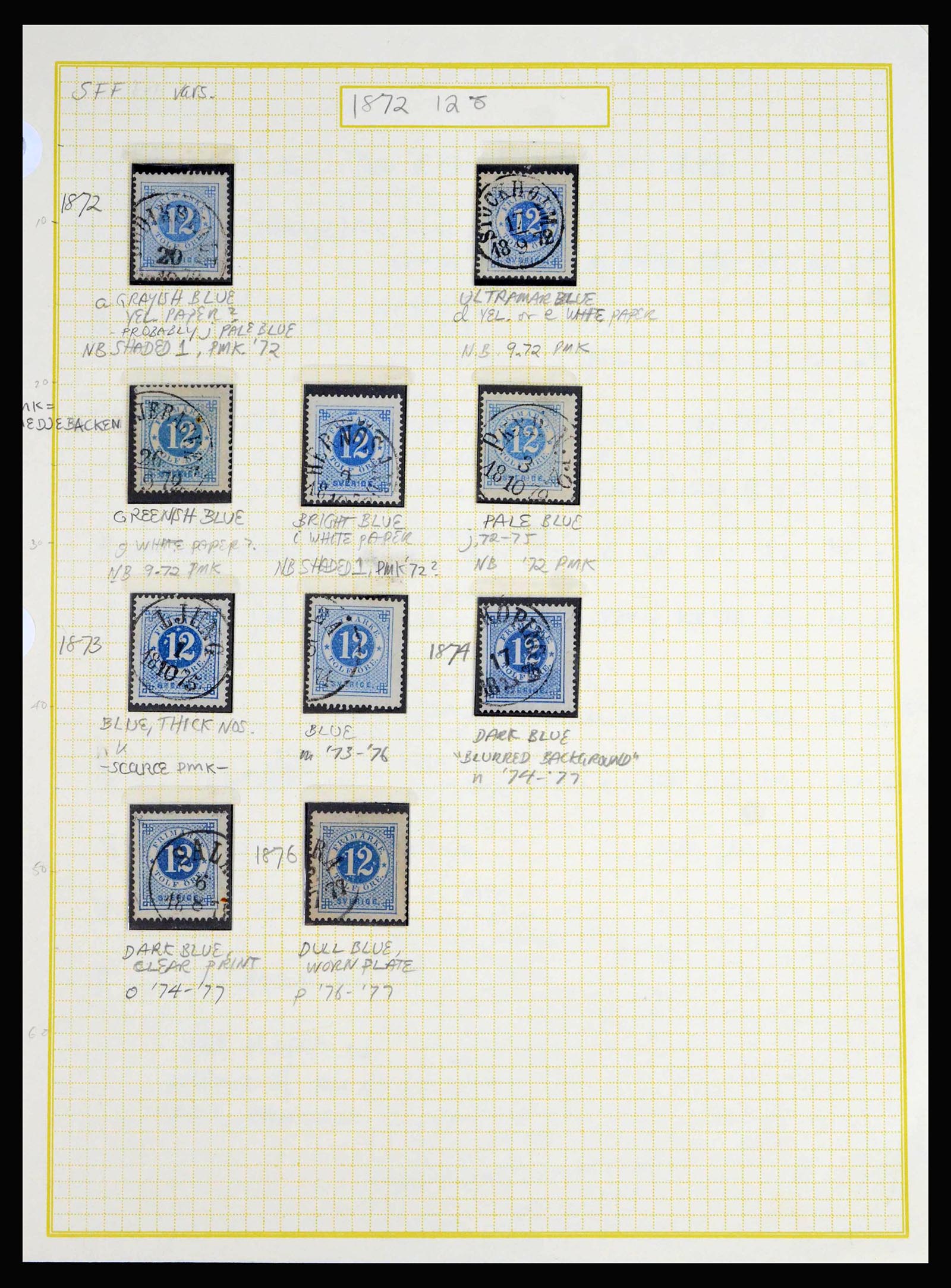 40077 0013 - Stamp collection 40077 Sweden 1855-1919.