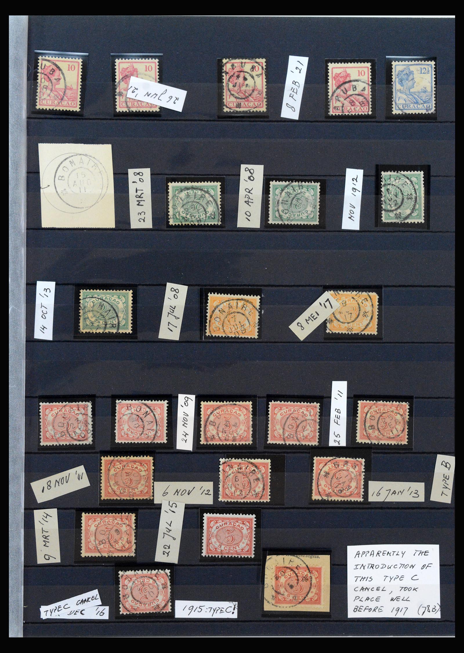 40097 0009 - Stamp collection 40097 Curaçao cancellations 1873-1980.