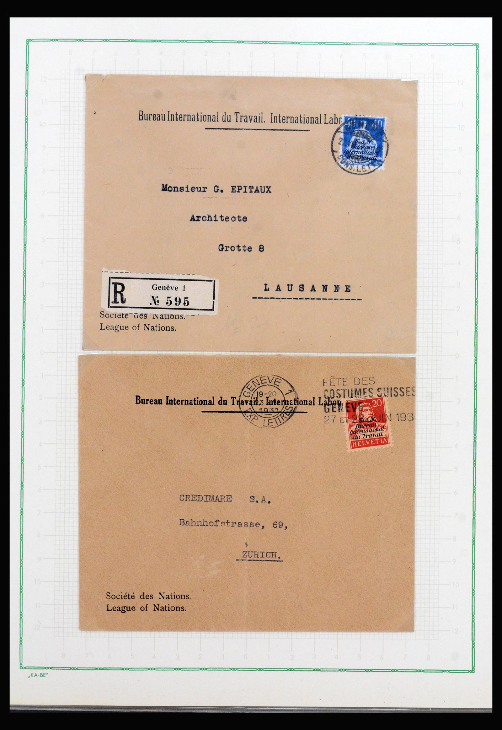 40105 0007 - Stamp collection 40105 Switzerland offices supercollection 1922-1950.