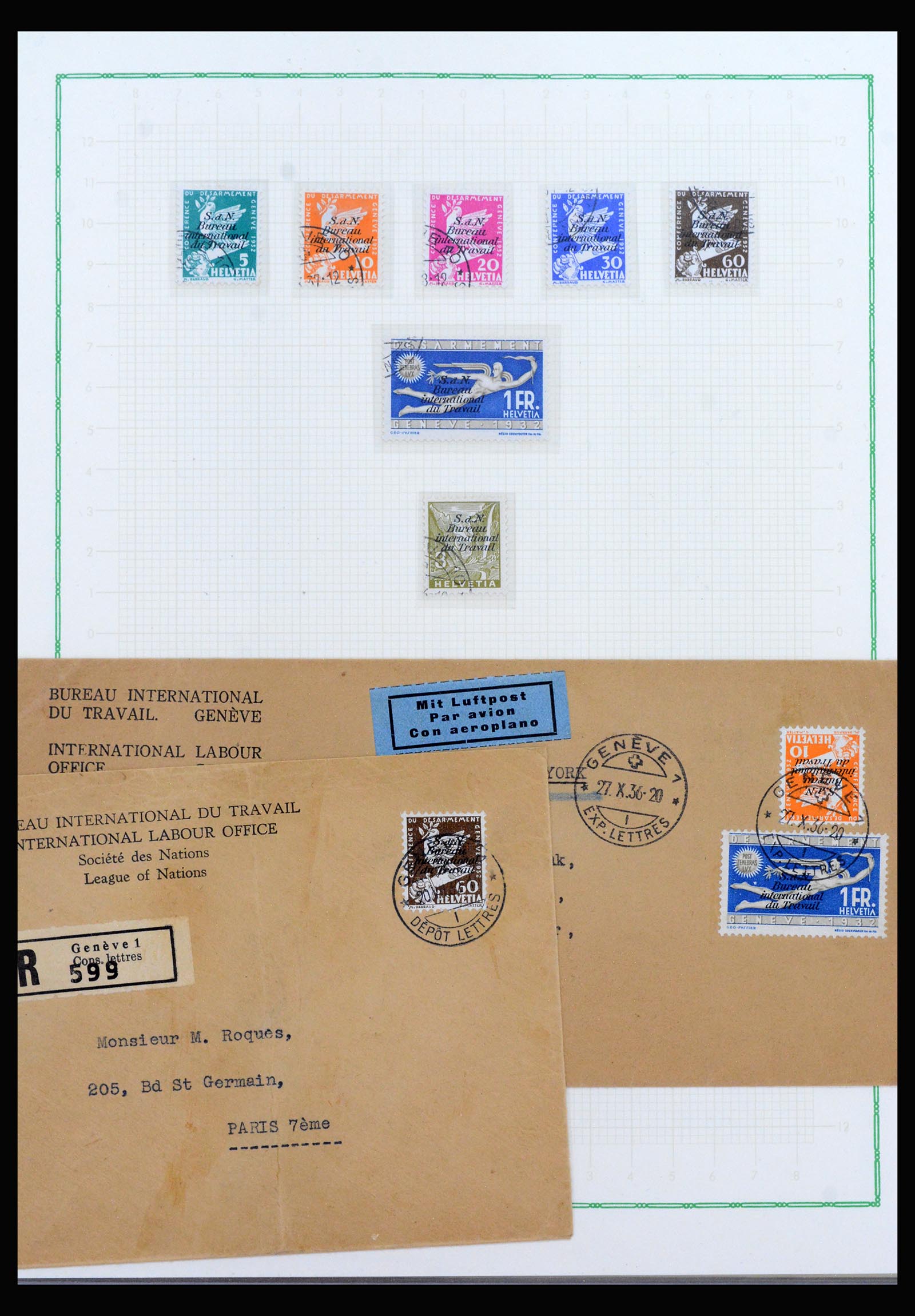 40105 0014 - Stamp collection 40105 Switzerland offices supercollection 1922-1950.