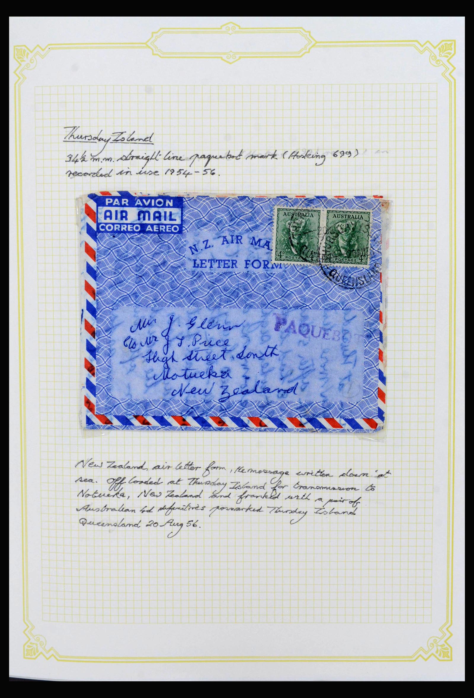 40106 0004 - Stamp collection 40106 Australia covers 1913-1956.