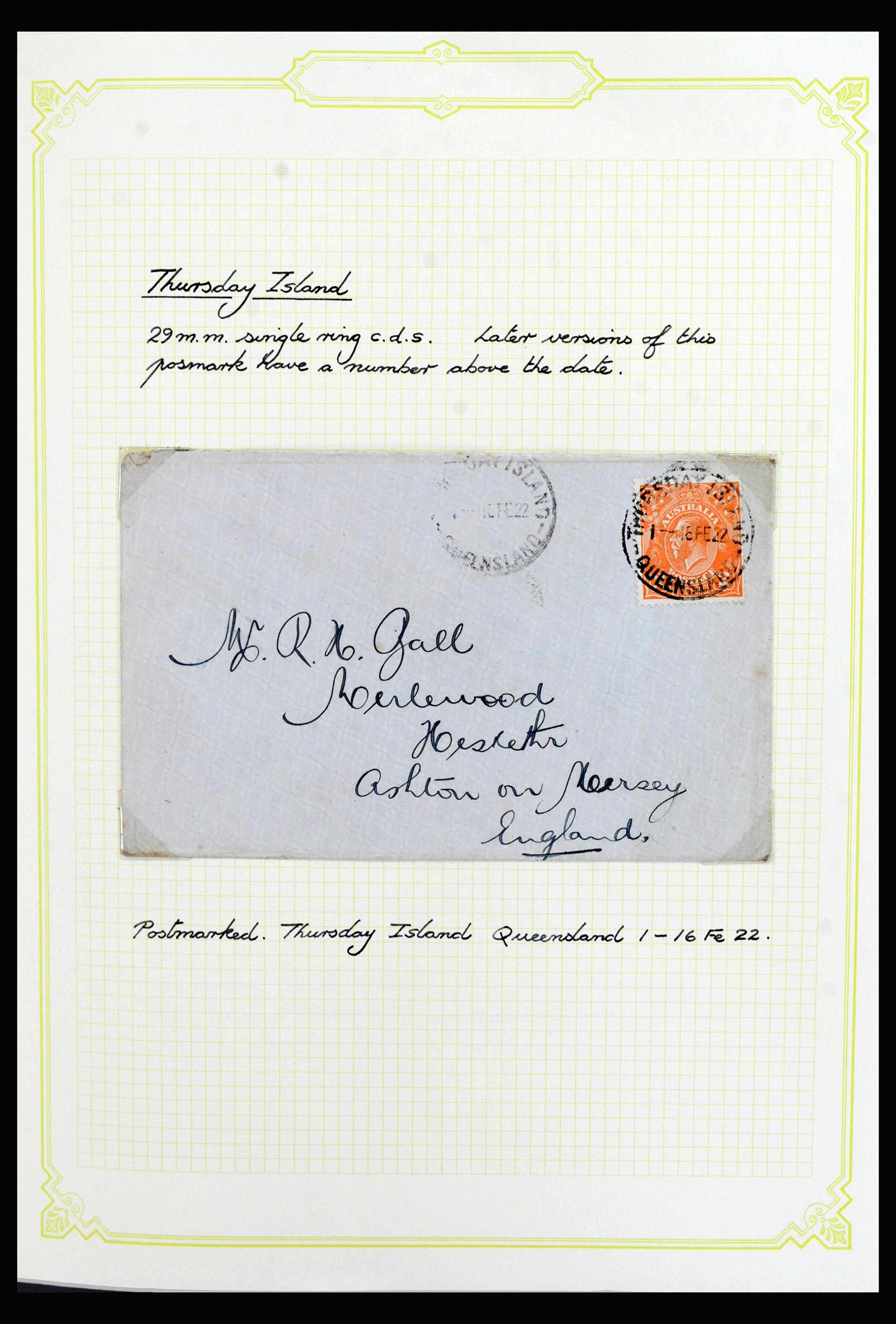 40106 0005 - Stamp collection 40106 Australia covers 1913-1956.