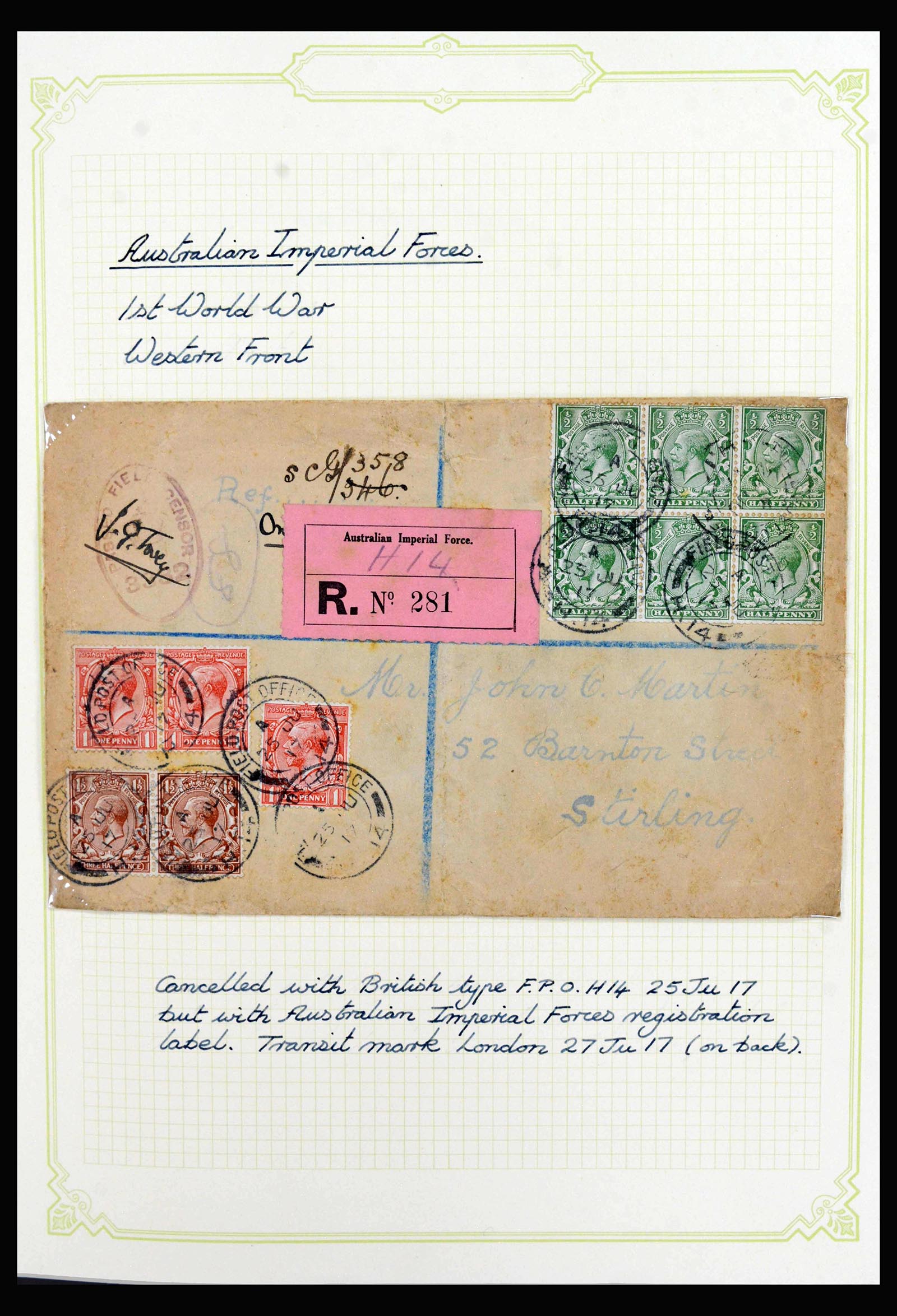 40106 0006 - Stamp collection 40106 Australia covers 1913-1956.