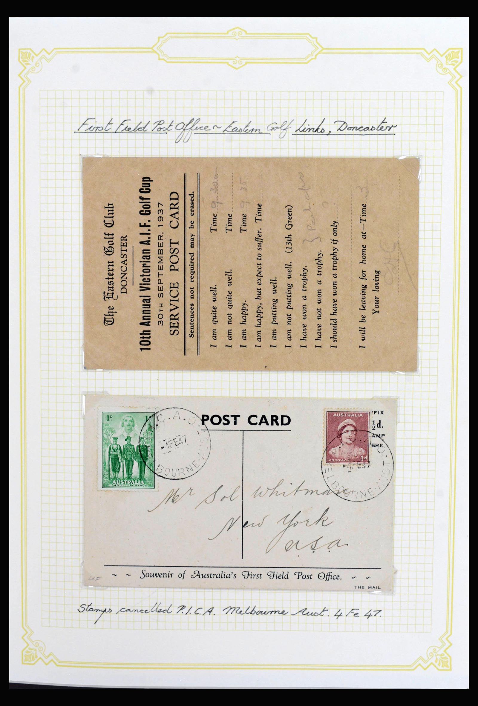 40106 0014 - Stamp collection 40106 Australia covers 1913-1956.