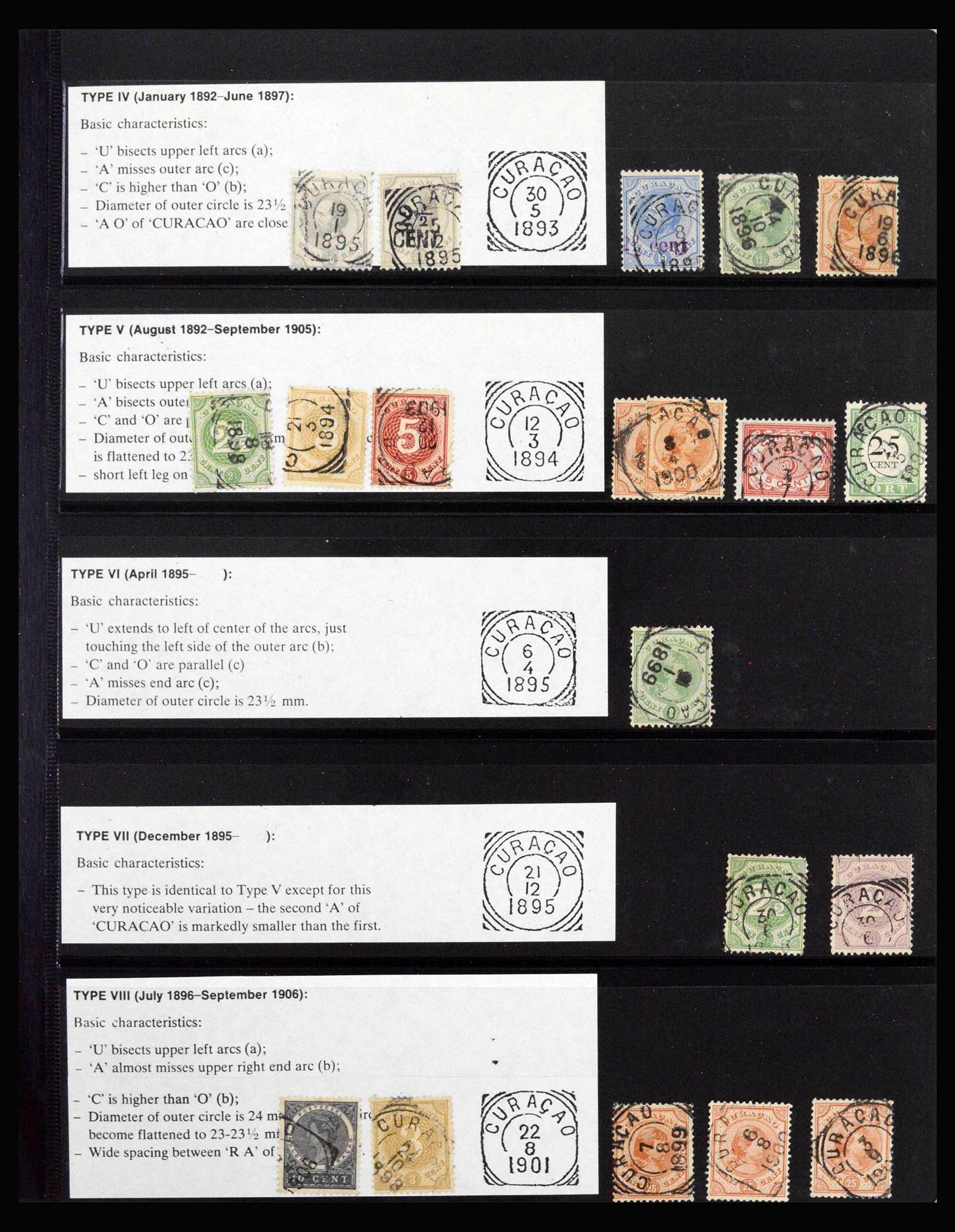 40112 0003 - Stamp collection 40112 Curaçao cancellations 1873-1960.