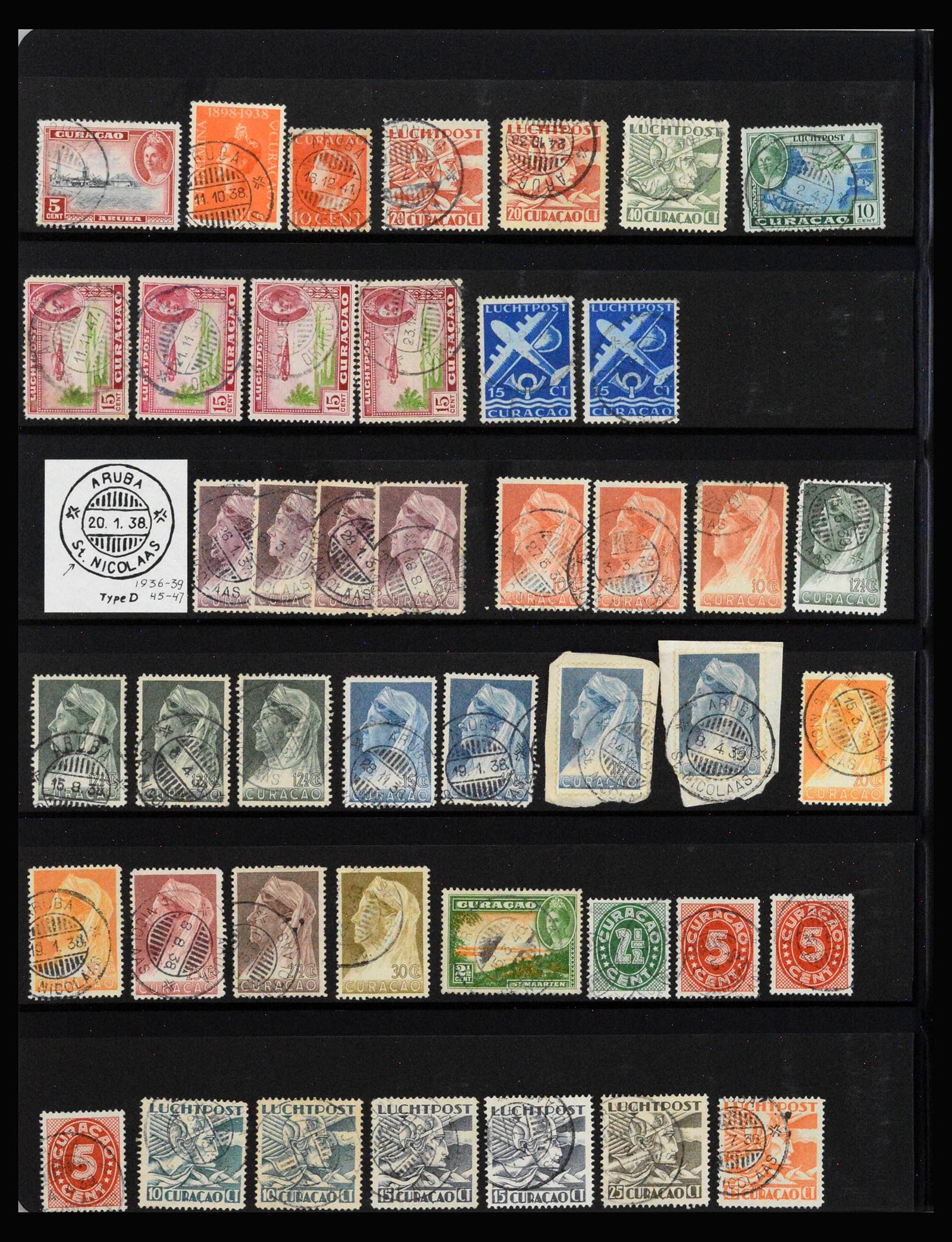 40112 0008 - Stamp collection 40112 Curaçao cancellations 1873-1960.