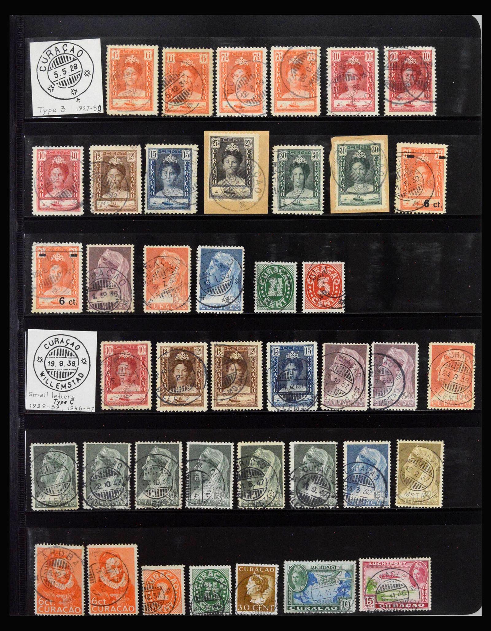 40112 0011 - Stamp collection 40112 Curaçao cancellations 1873-1960.