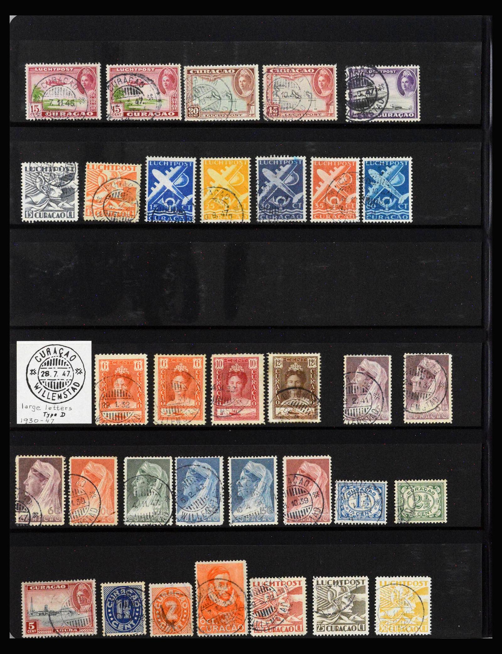 40112 0012 - Stamp collection 40112 Curaçao cancellations 1873-1960.