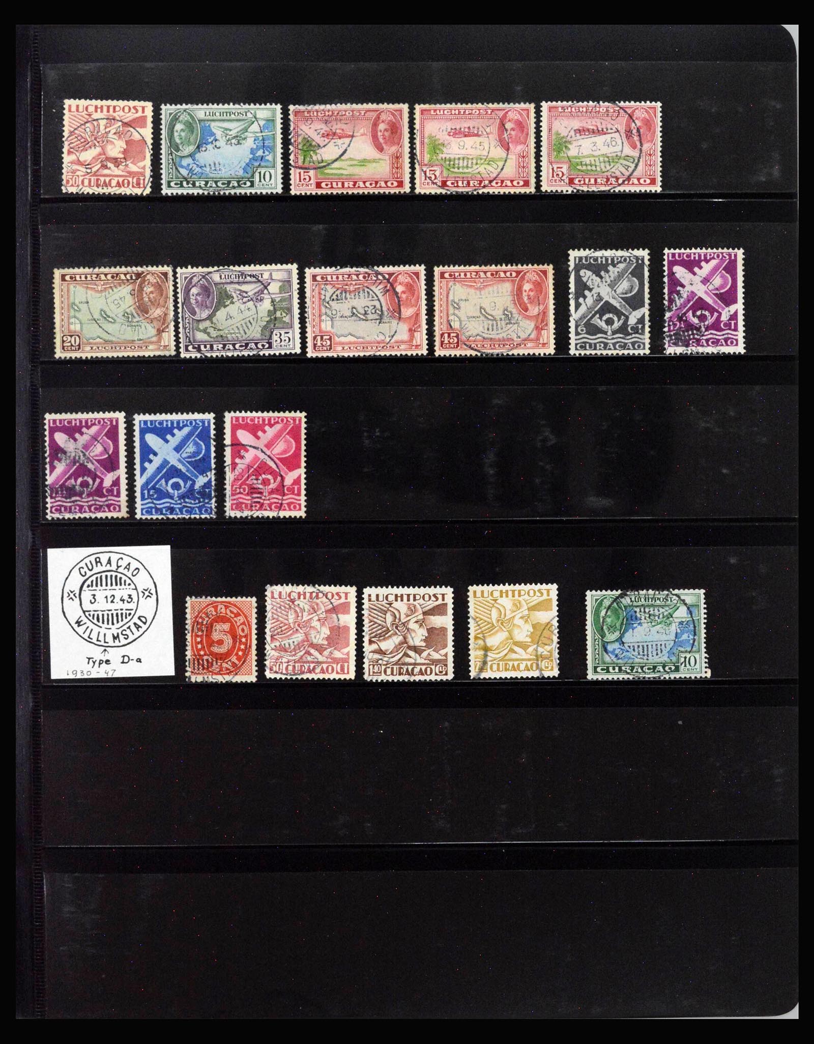 40112 0013 - Stamp collection 40112 Curaçao cancellations 1873-1960.