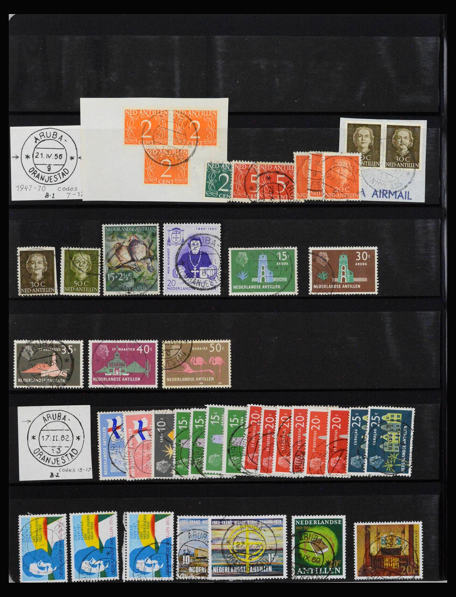 40112 0015 - Stamp collection 40112 Curaçao cancellations 1873-1960.