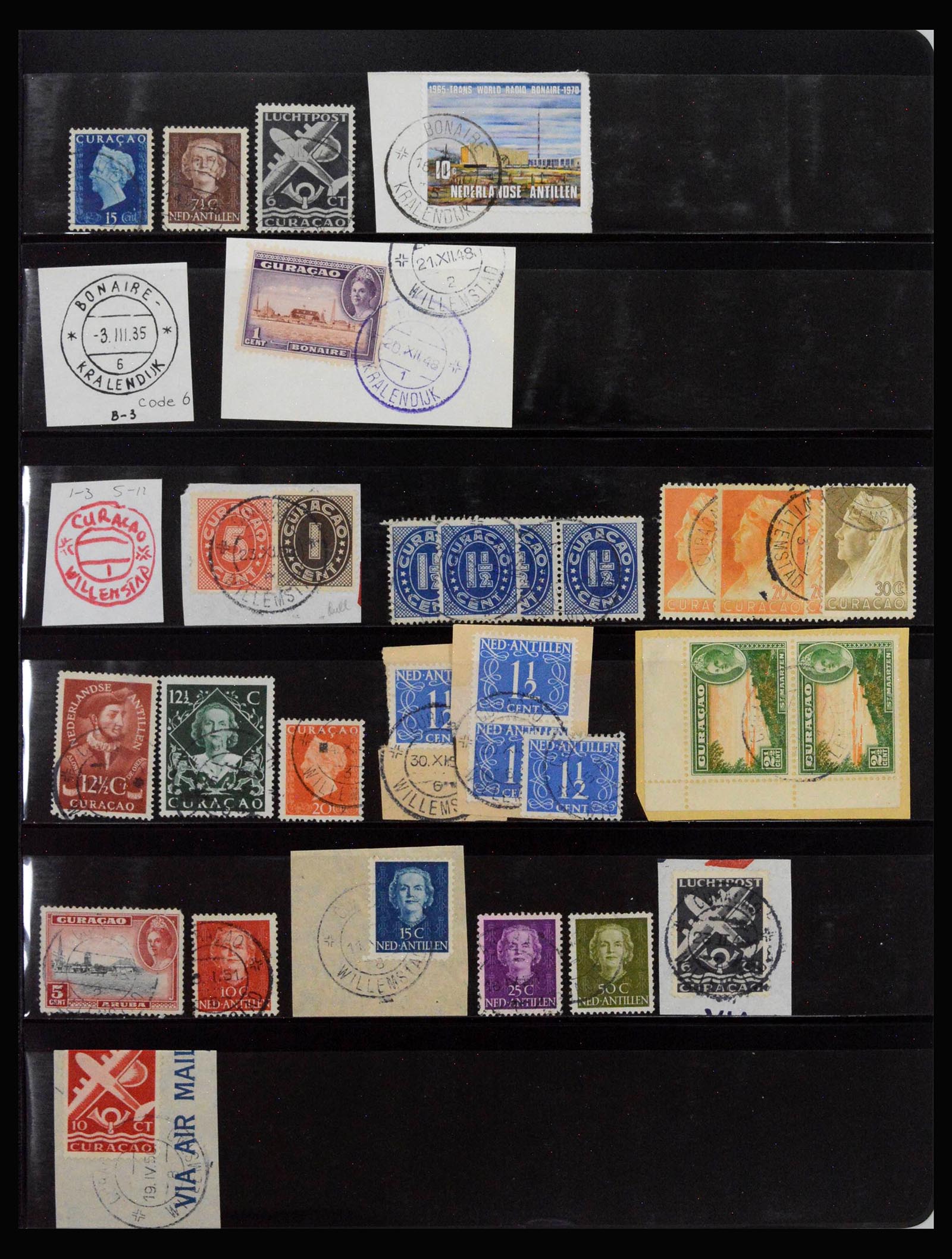 40112 0016 - Stamp collection 40112 Curaçao cancellations 1873-1960.