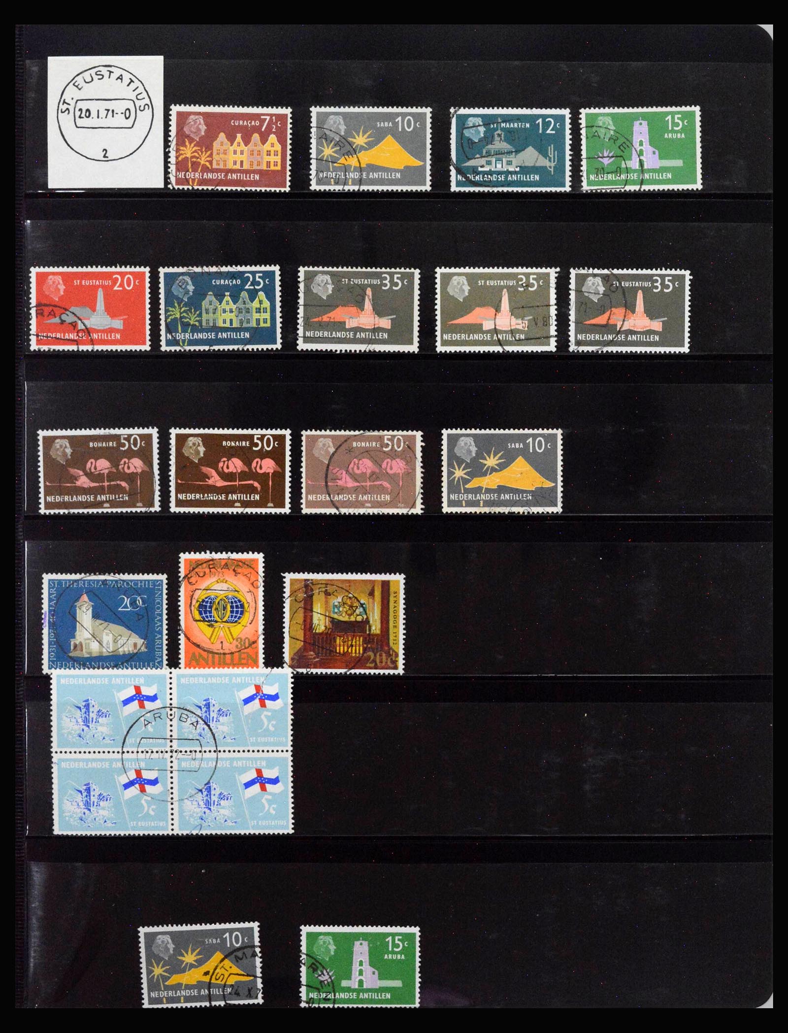 40112 0020 - Stamp collection 40112 Curaçao cancellations 1873-1960.