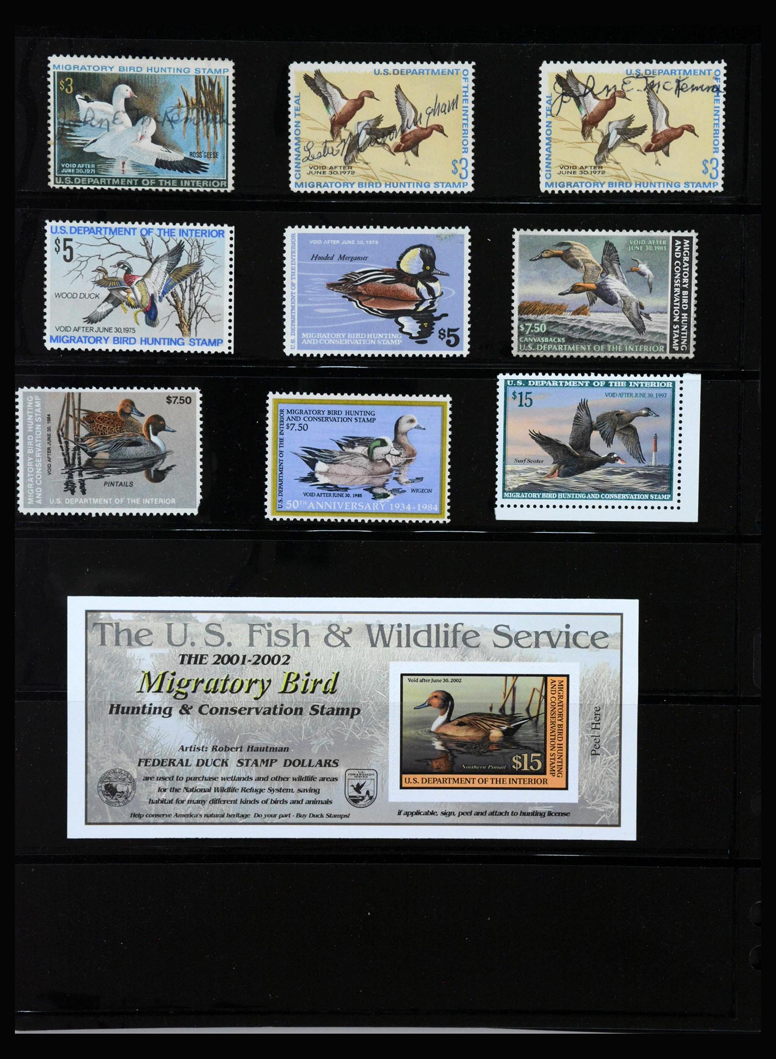 40119 0002 - Stamp collection 40119 USA Duckstamps 1934-2002.